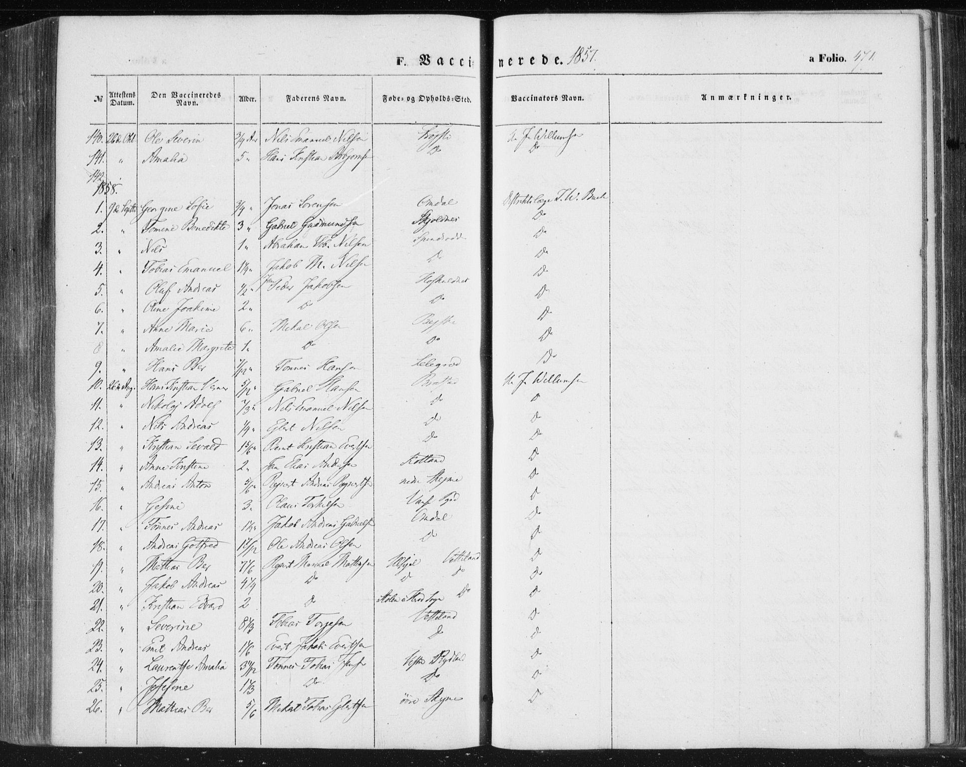 Lista sokneprestkontor, SAK/1111-0027/F/Fa/L0010: Parish register (official) no. A 10, 1846-1861, p. 471