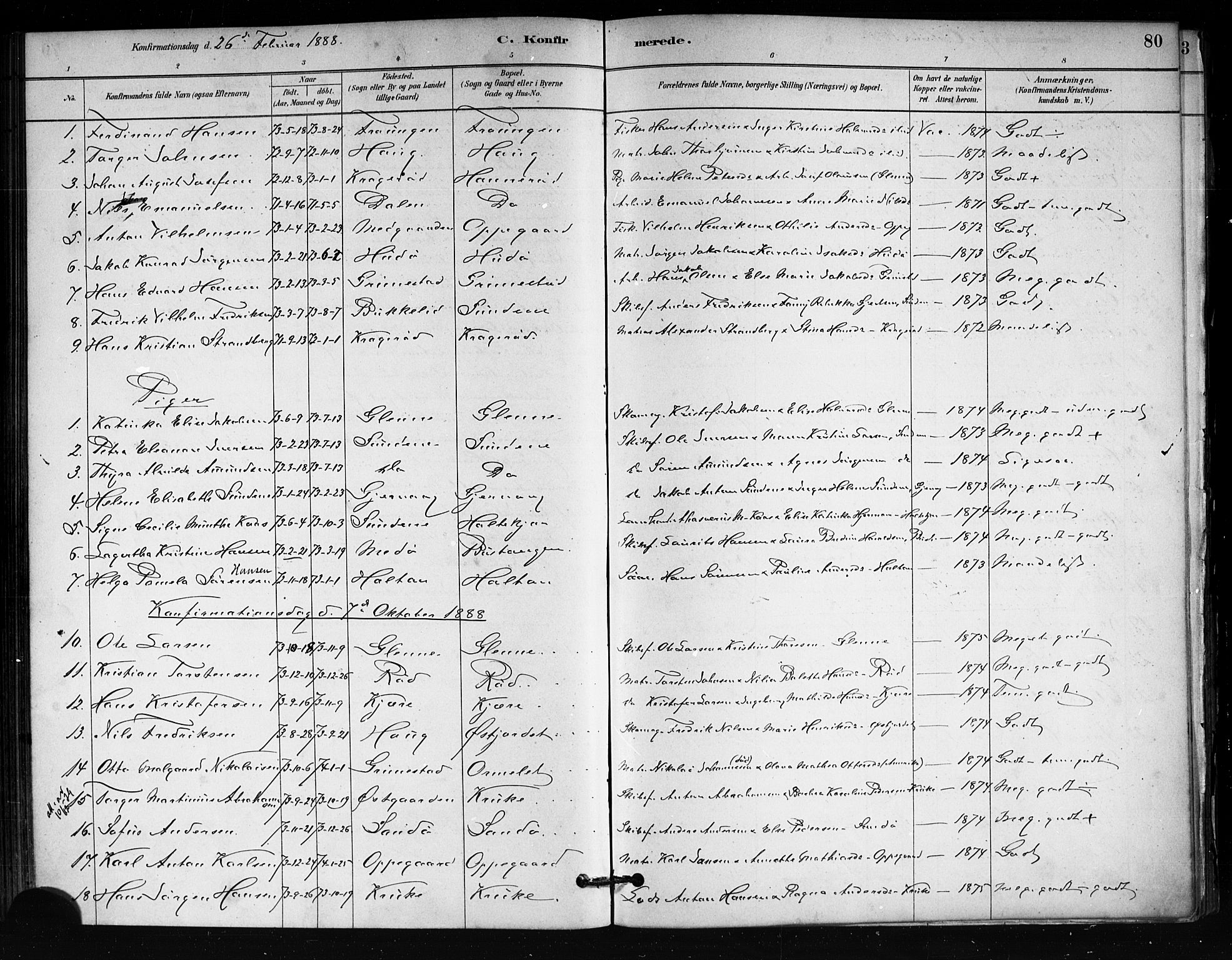 Tjøme kirkebøker, SAKO/A-328/F/Fa/L0001: Parish register (official) no. 1, 1879-1890, p. 80