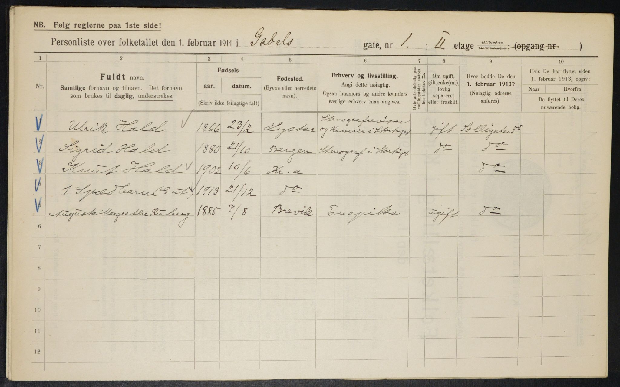 OBA, Municipal Census 1914 for Kristiania, 1914, p. 28681