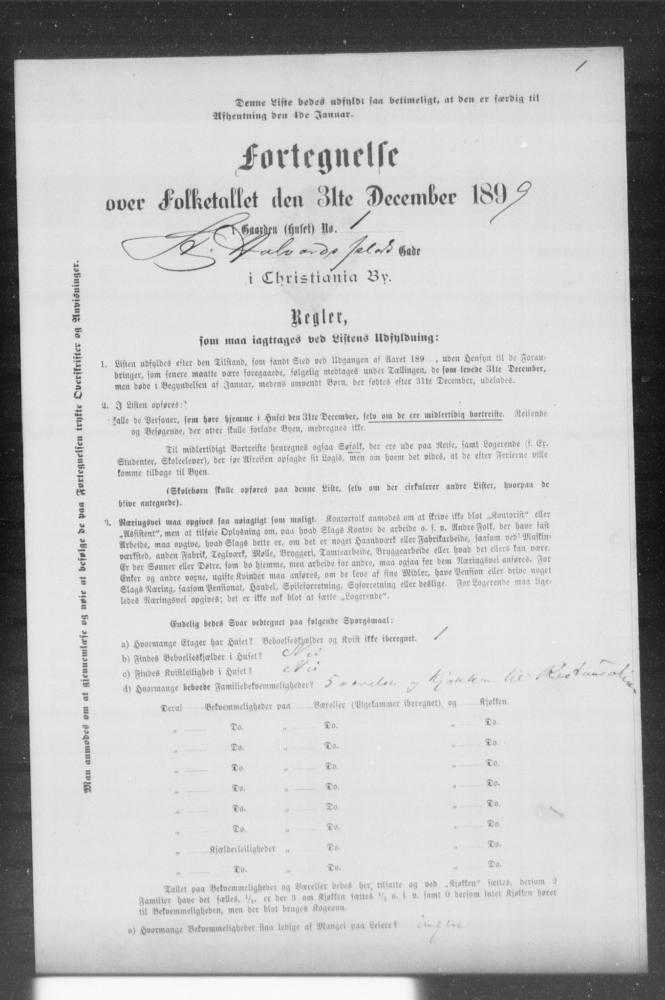 OBA, Municipal Census 1899 for Kristiania, 1899, p. 11603