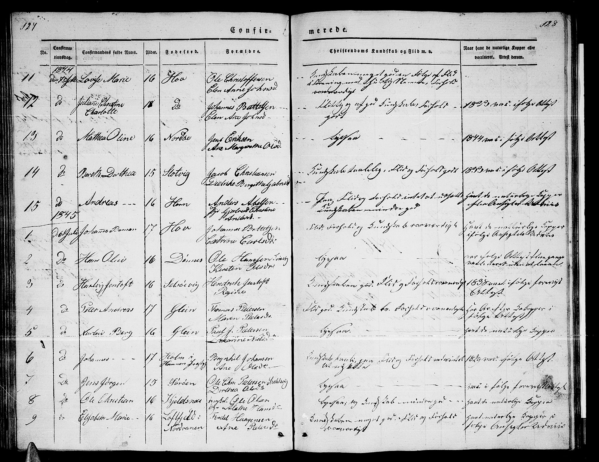 Ministerialprotokoller, klokkerbøker og fødselsregistre - Nordland, SAT/A-1459/835/L0530: Parish register (copy) no. 835C02, 1842-1865, p. 127-128