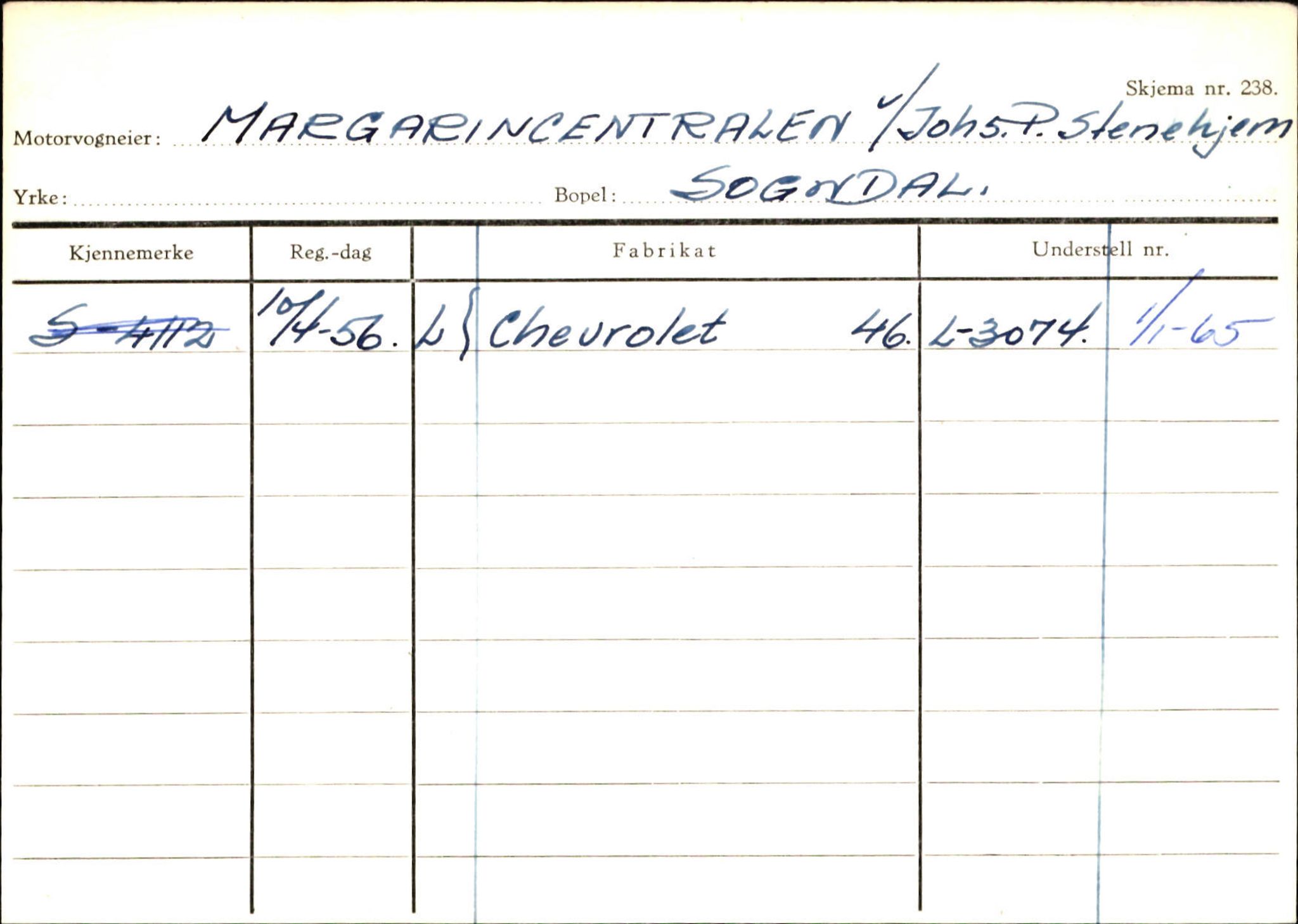 Statens vegvesen, Sogn og Fjordane vegkontor, AV/SAB-A-5301/4/F/L0124: Eigarregister Sogndal A-U, 1945-1975, p. 1645