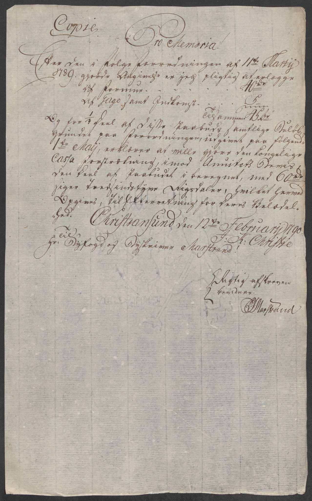 Rentekammeret inntil 1814, Reviderte regnskaper, Mindre regnskaper, AV/RA-EA-4068/Rf/Rfe/L0008: Kristiansand. Kristiansund. Fredrikshald (Halden), 1789, p. 129