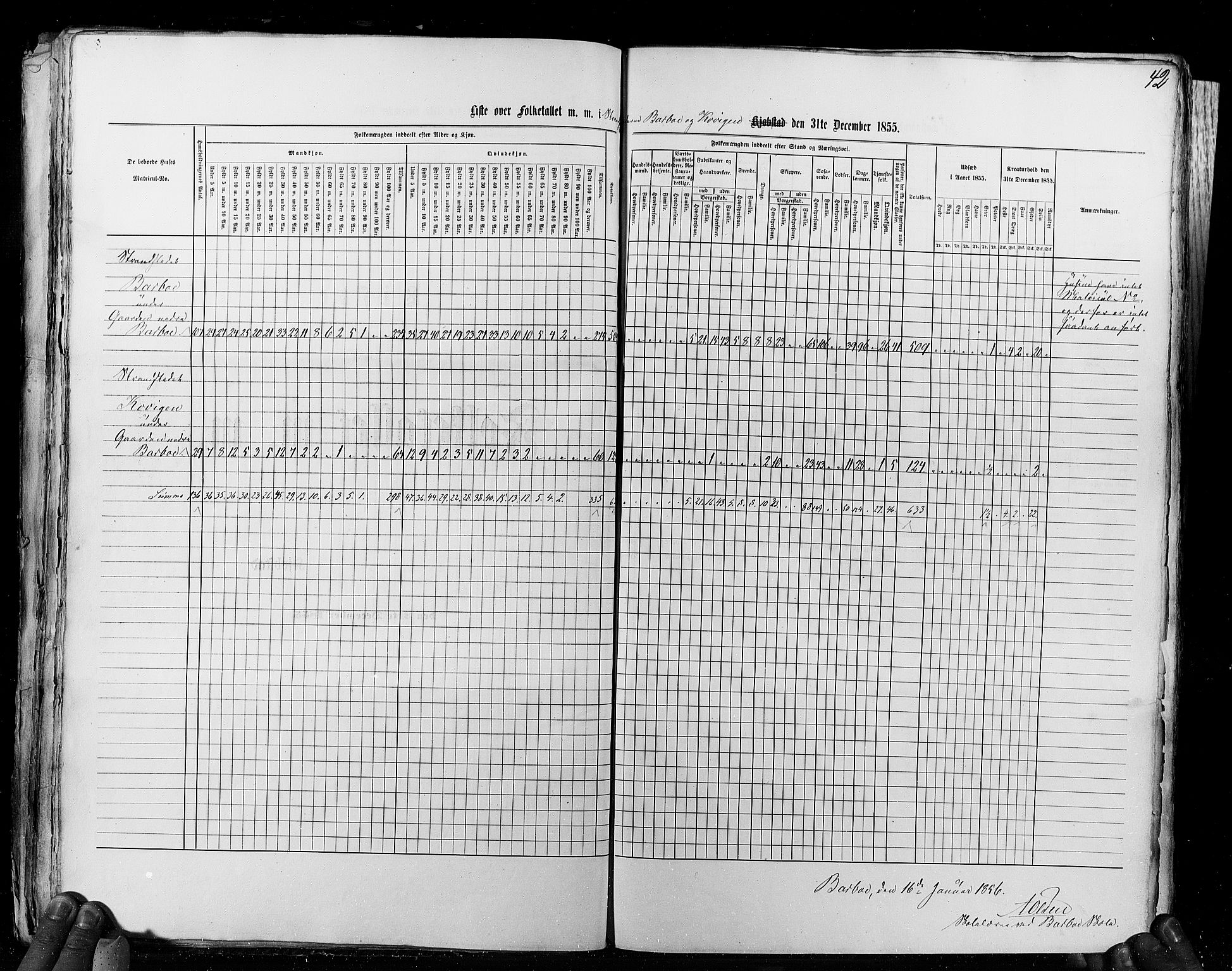 RA, Census 1855, vol. 8: Risør-Vadsø, 1855, p. 42