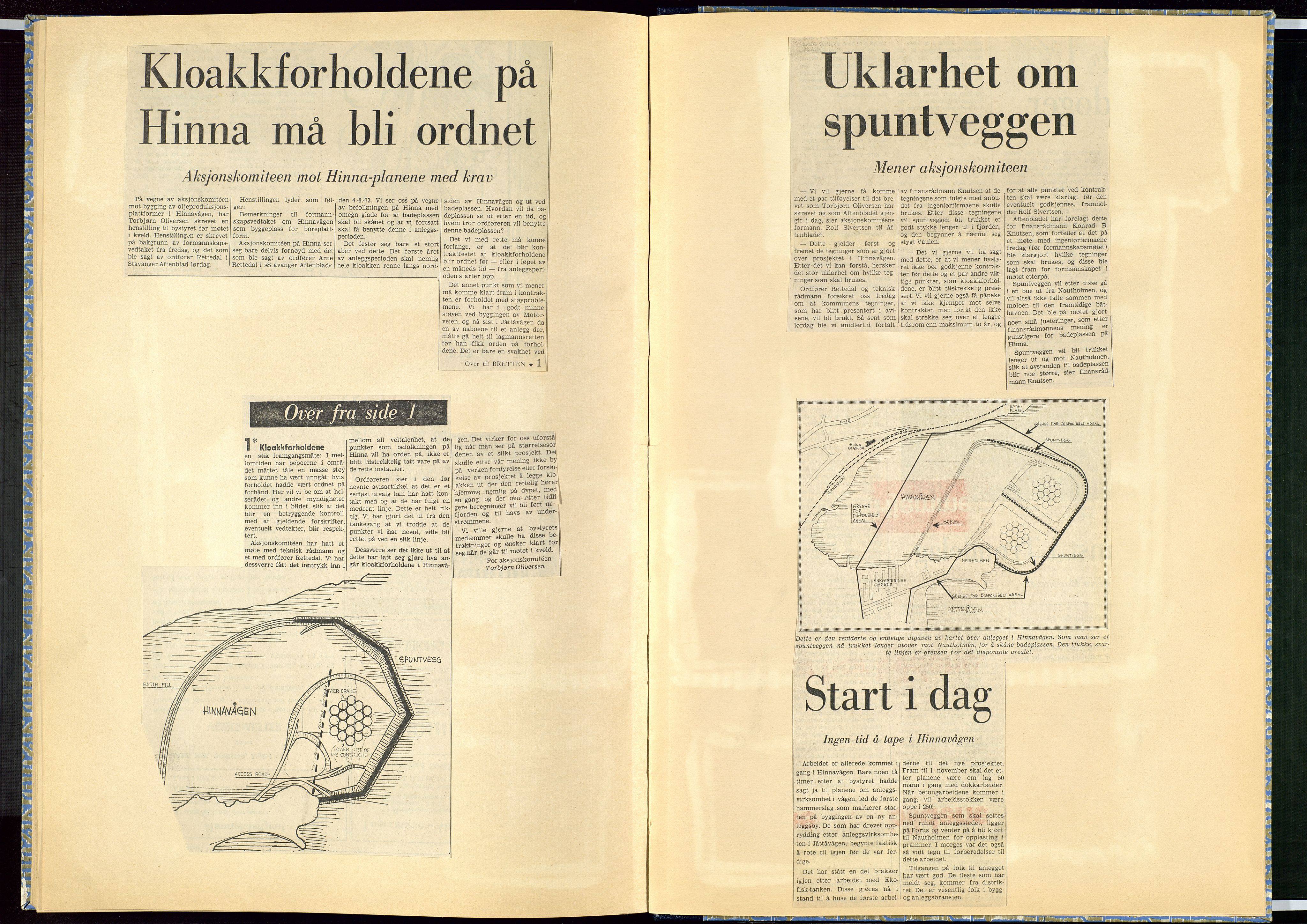 Pa 1791- Lindgren, John, AV/SAST-A-102502/Z/L0001: Avisutklipp/presseklipp samlet i 3 bøker av John Lindgren, Norwegian Contractors om Jåttåvågen, condeep, plattformbygging etc., 1971-1975