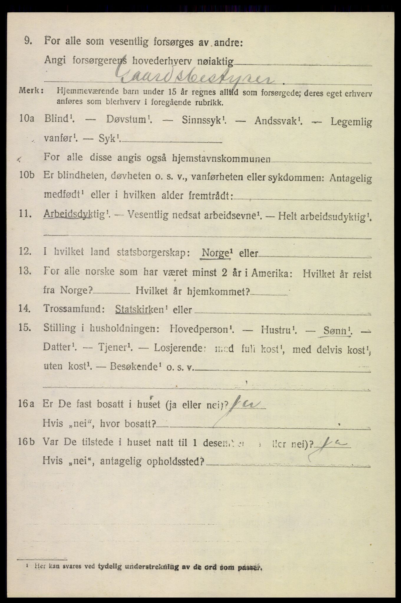 SAH, 1920 census for Kolbu, 1920, p. 2443