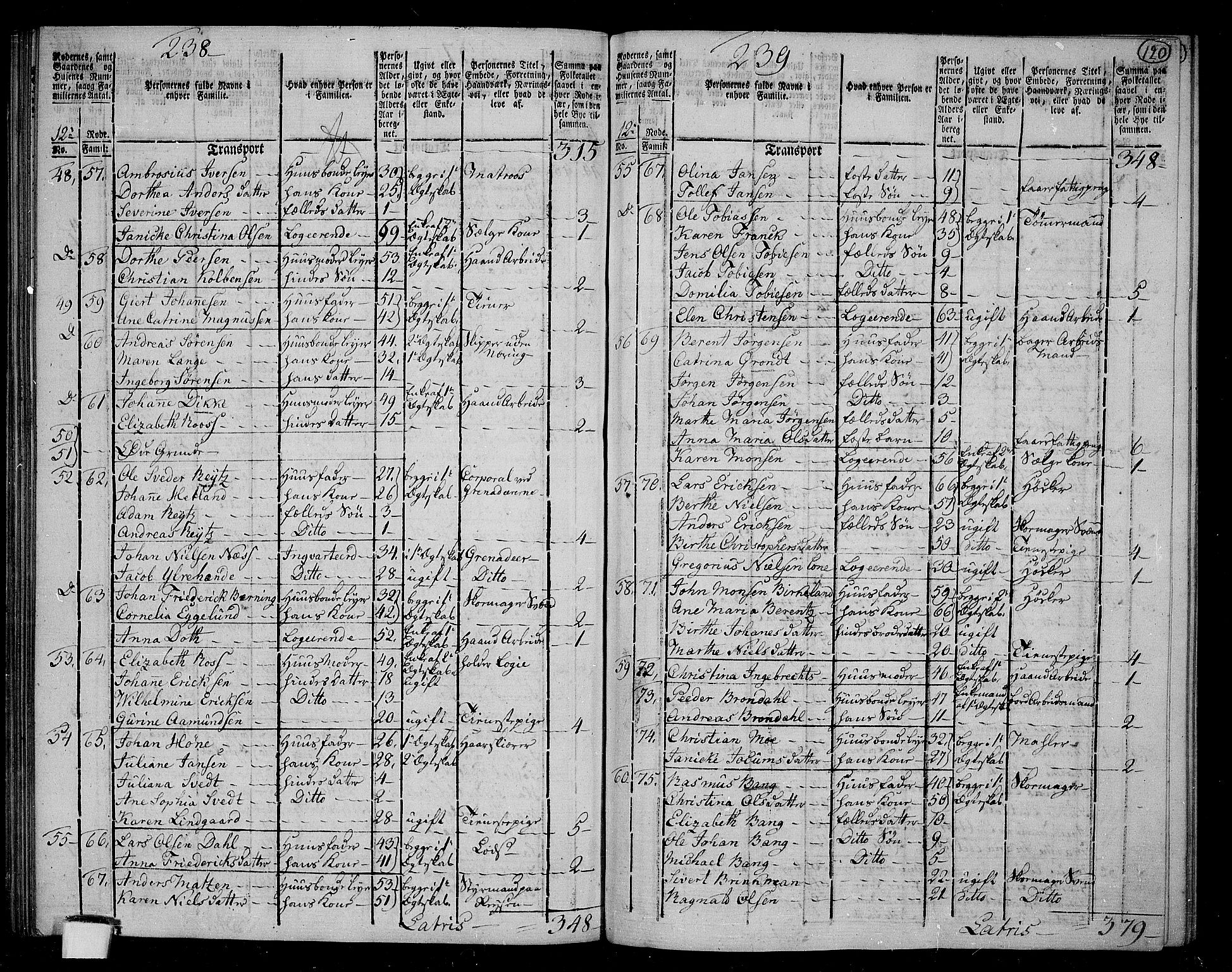 RA, 1801 census for 1301 Bergen, 1801, p. 119b-120a