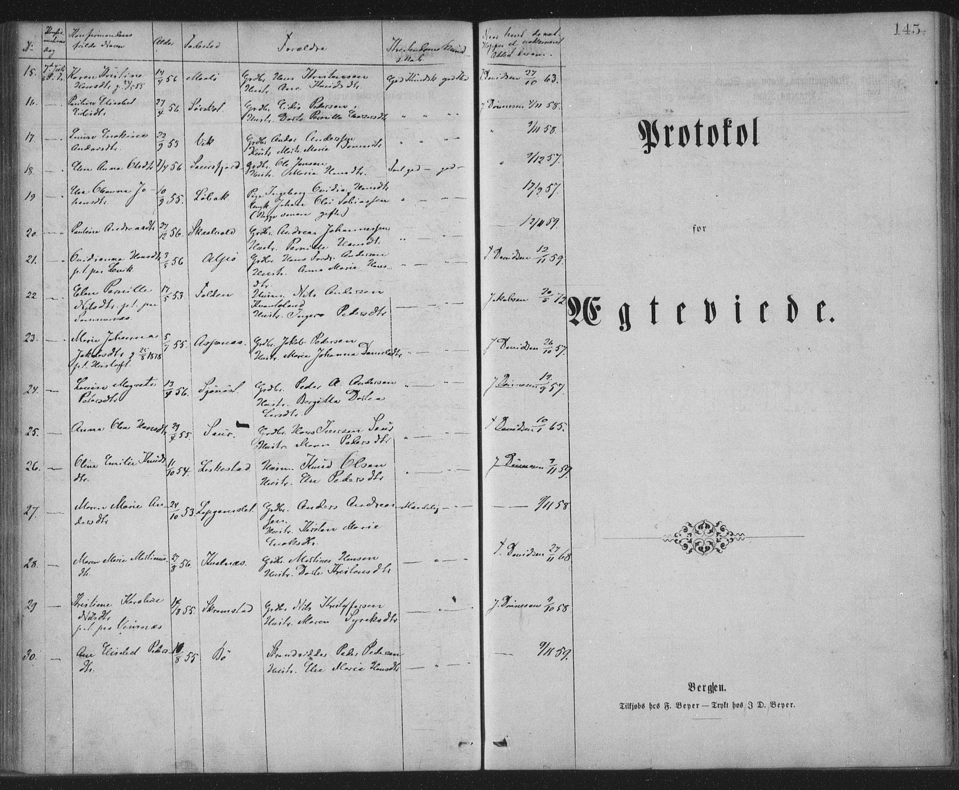 Ministerialprotokoller, klokkerbøker og fødselsregistre - Nordland, AV/SAT-A-1459/855/L0801: Parish register (official) no. 855A09, 1864-1874, p. 145