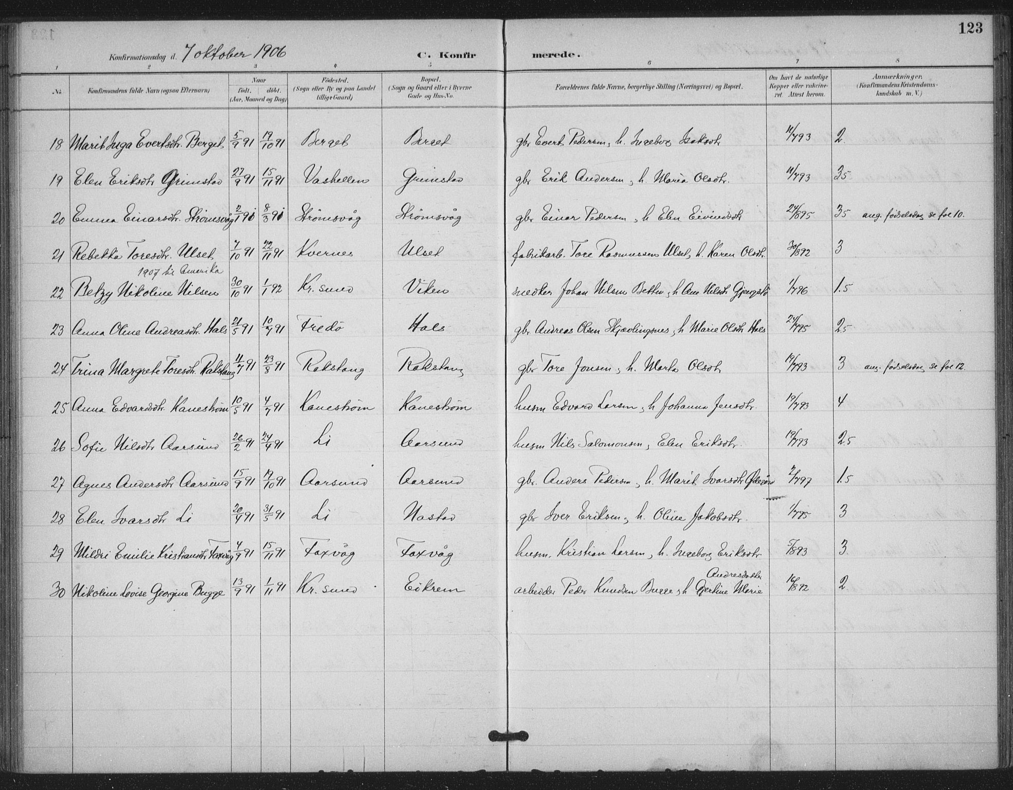 Ministerialprotokoller, klokkerbøker og fødselsregistre - Møre og Romsdal, AV/SAT-A-1454/587/L1000: Parish register (official) no. 587A02, 1887-1910, p. 123