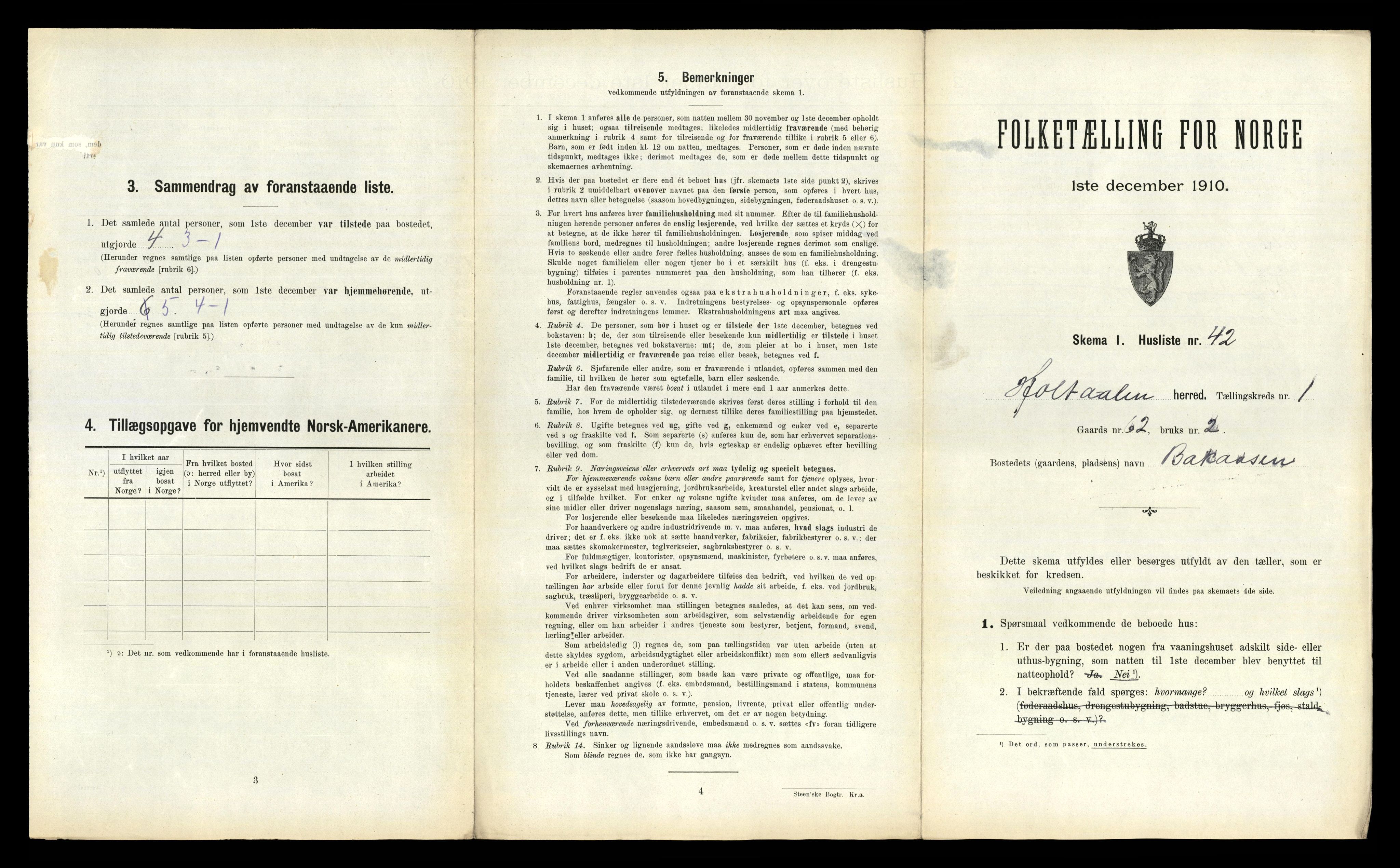 RA, 1910 census for Haltdalen, 1910, p. 102