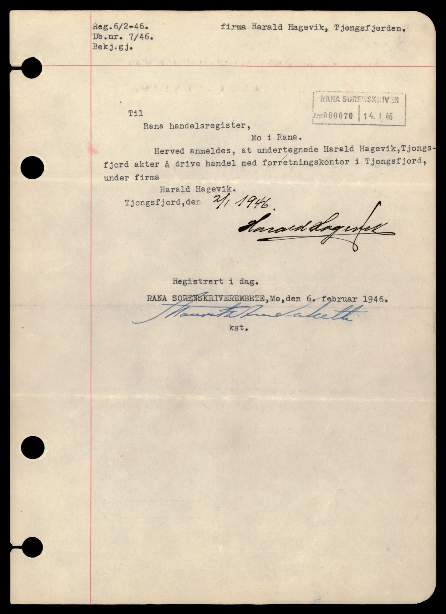 Salten sorenskriveri, AV/SAT-A-4578/4/J/Jd/Jda/L0009: Bilag. Enkeltmannsforetak, personlig firma og andelslag H, 1920-1989, p. 3