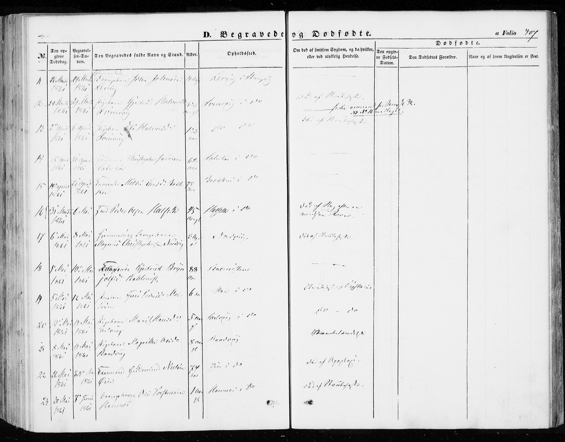 Ministerialprotokoller, klokkerbøker og fødselsregistre - Møre og Romsdal, AV/SAT-A-1454/592/L1026: Parish register (official) no. 592A04, 1849-1867, p. 407