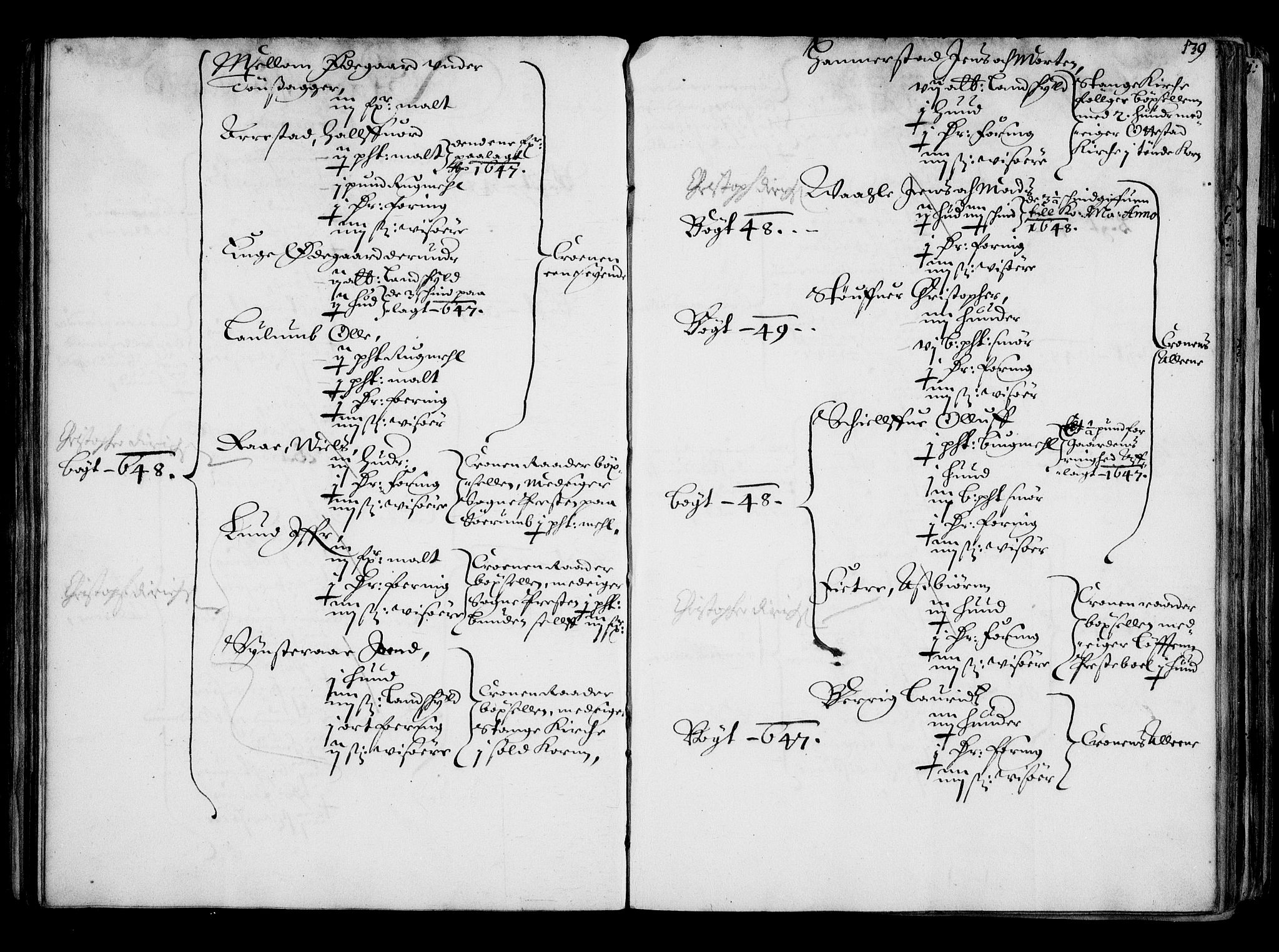 Rentekammeret inntil 1814, Realistisk ordnet avdeling, AV/RA-EA-4070/N/Na/L0001: [XI f]: Akershus stifts jordebok, 1652, p. 138b-139a