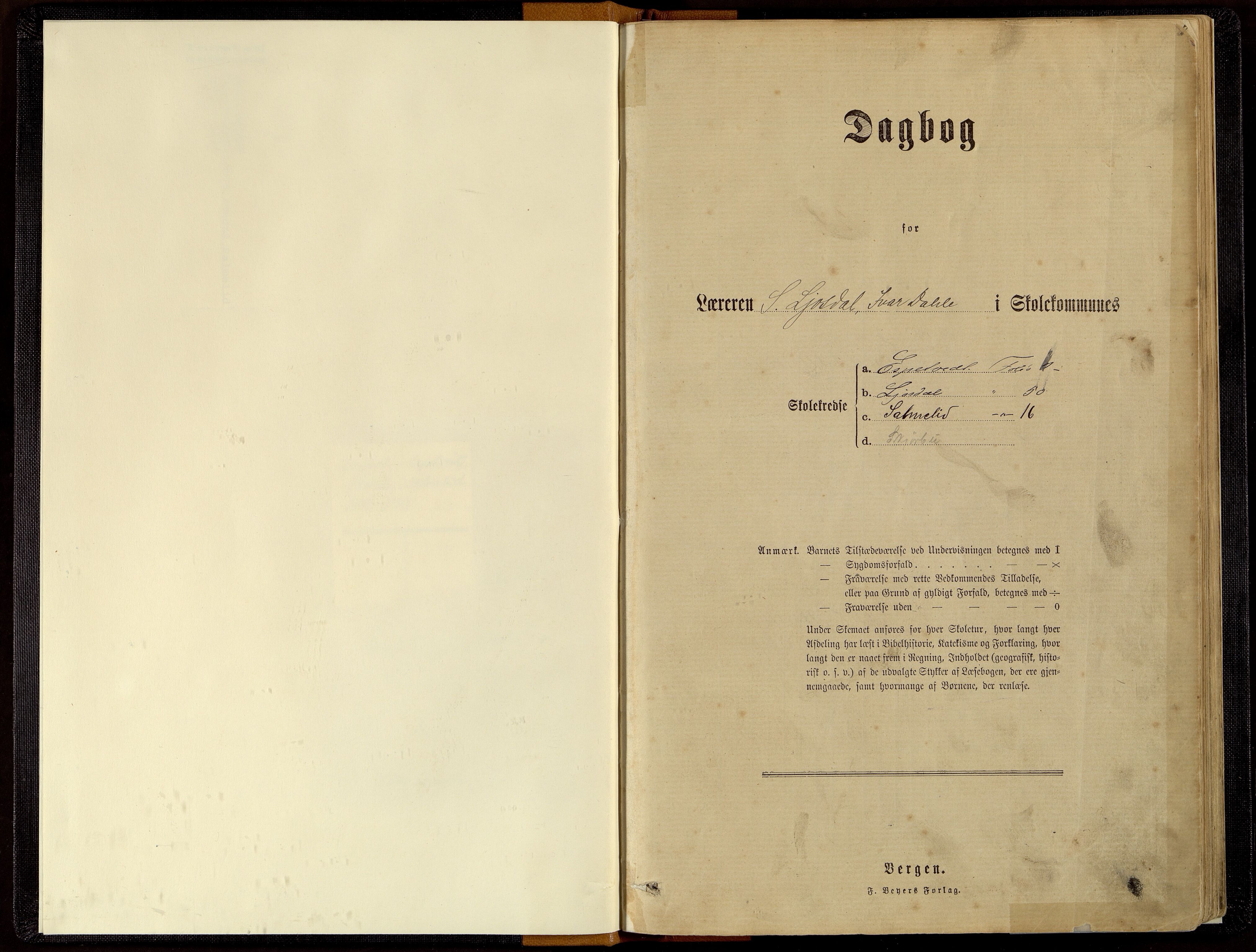 Tonstad kommune - Josdal Skole, ARKSOR/1046TO550/I/L0001: Dagbok, 1886-1915