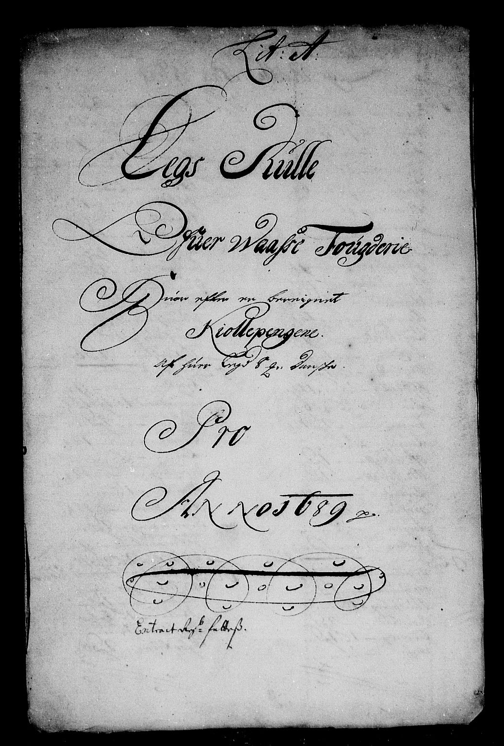 Rentekammeret inntil 1814, Reviderte regnskaper, Stiftamtstueregnskaper, Bergen stiftamt, RA/EA-6043/R/Rc/L0089: Bergen stiftamt, 1688-1689