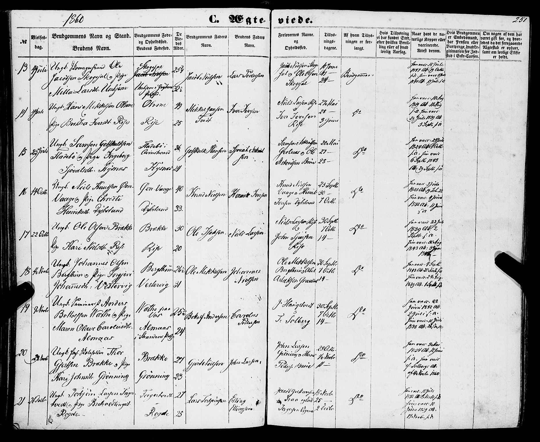 Strandebarm sokneprestembete, SAB/A-78401/H/Haa: Parish register (official) no. A 8, 1858-1872, p. 251