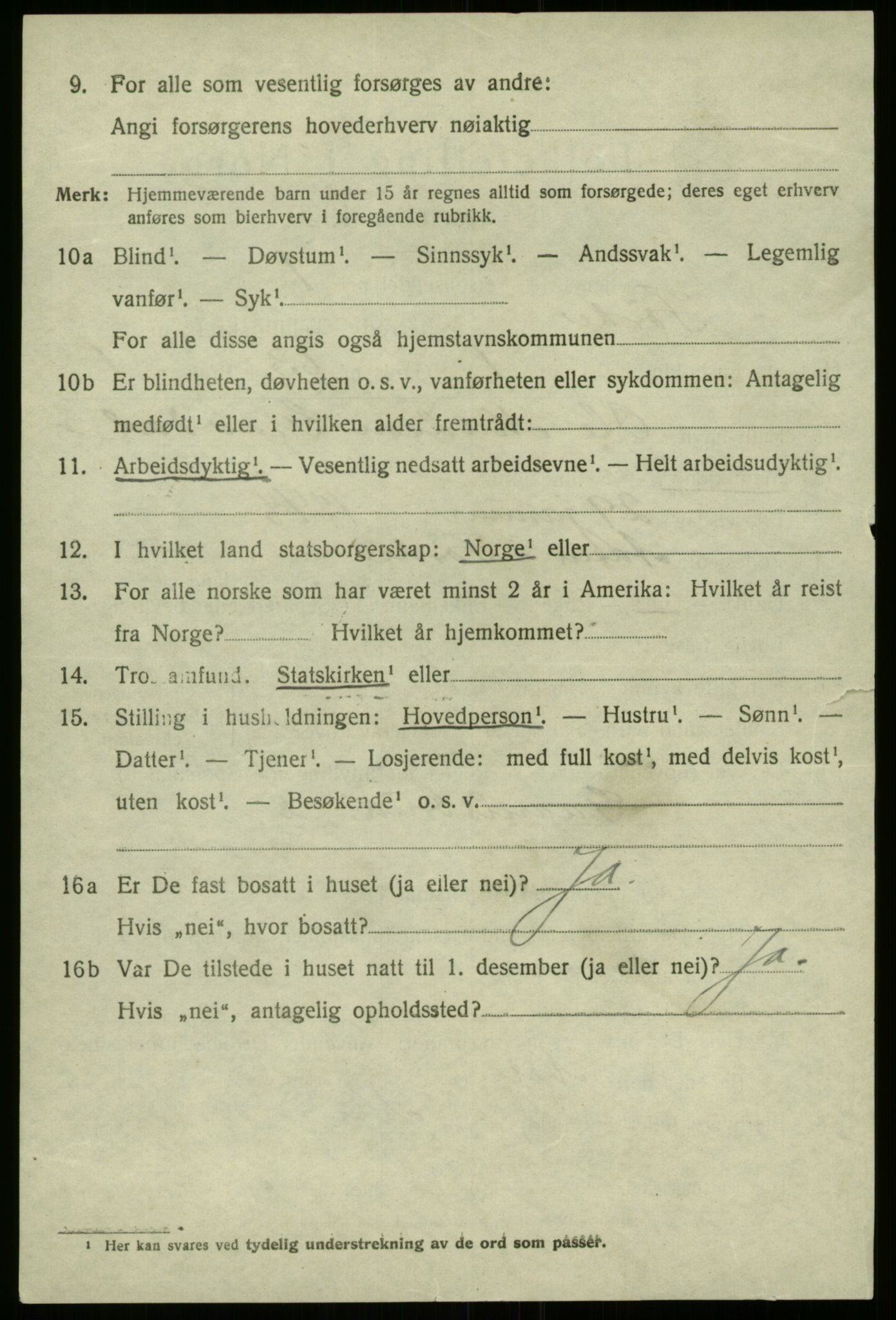 SAB, 1920 census for Førde, 1920, p. 6449