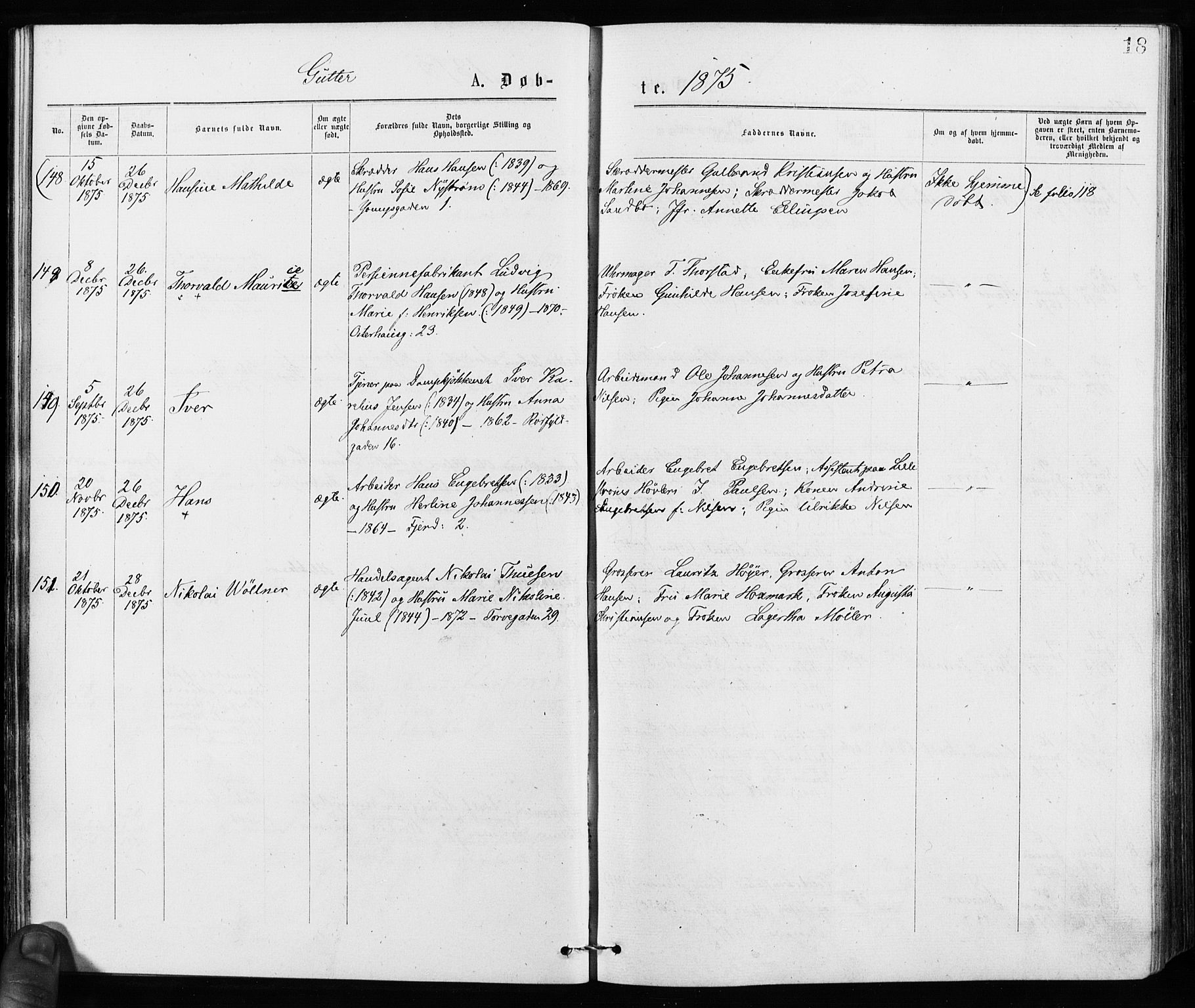 Jakob prestekontor Kirkebøker, AV/SAO-A-10850/F/Fa/L0001: Parish register (official) no. 1, 1875-1924, p. 18