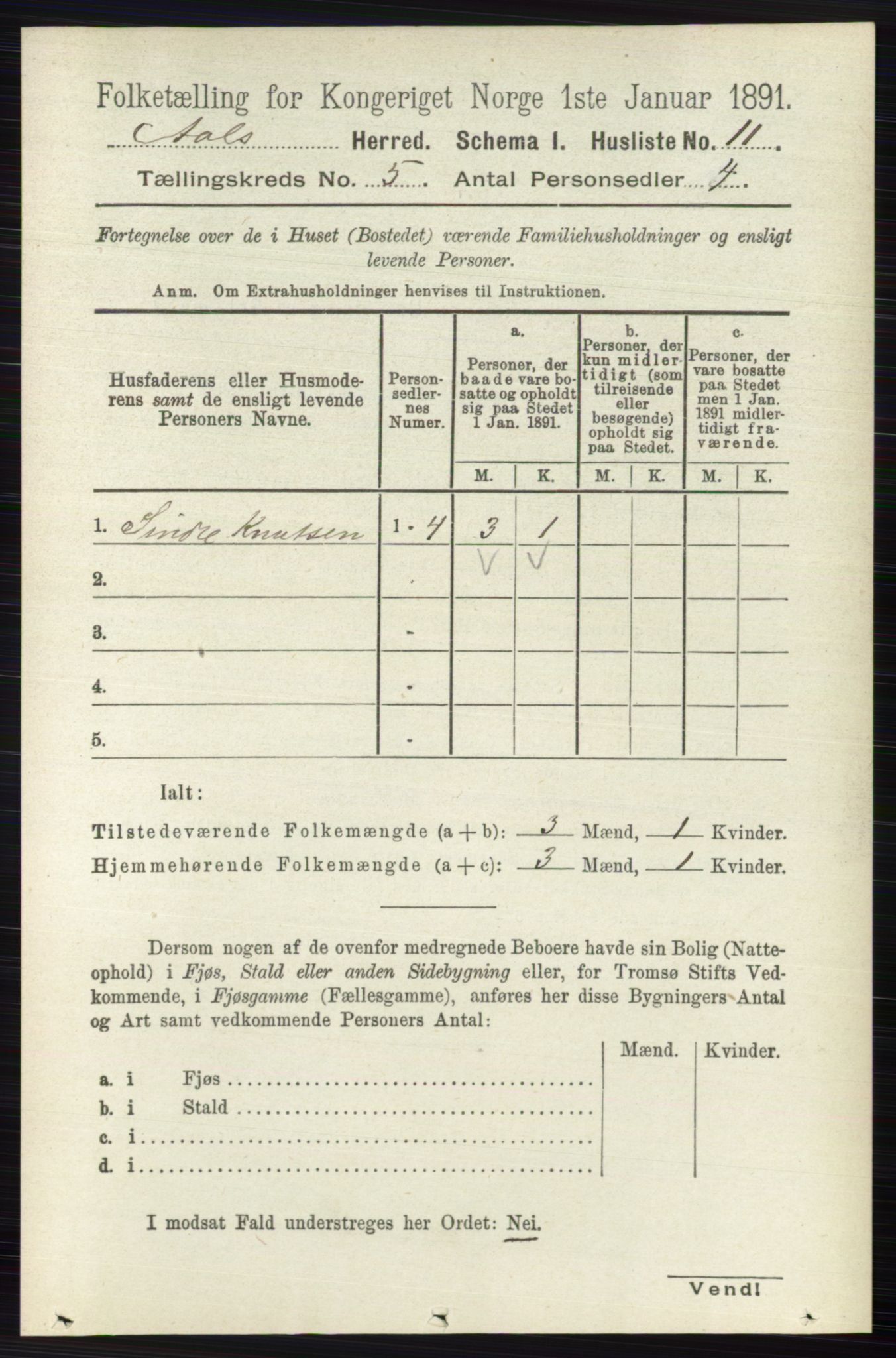 RA, 1891 census for 0619 Ål, 1891, p. 1346