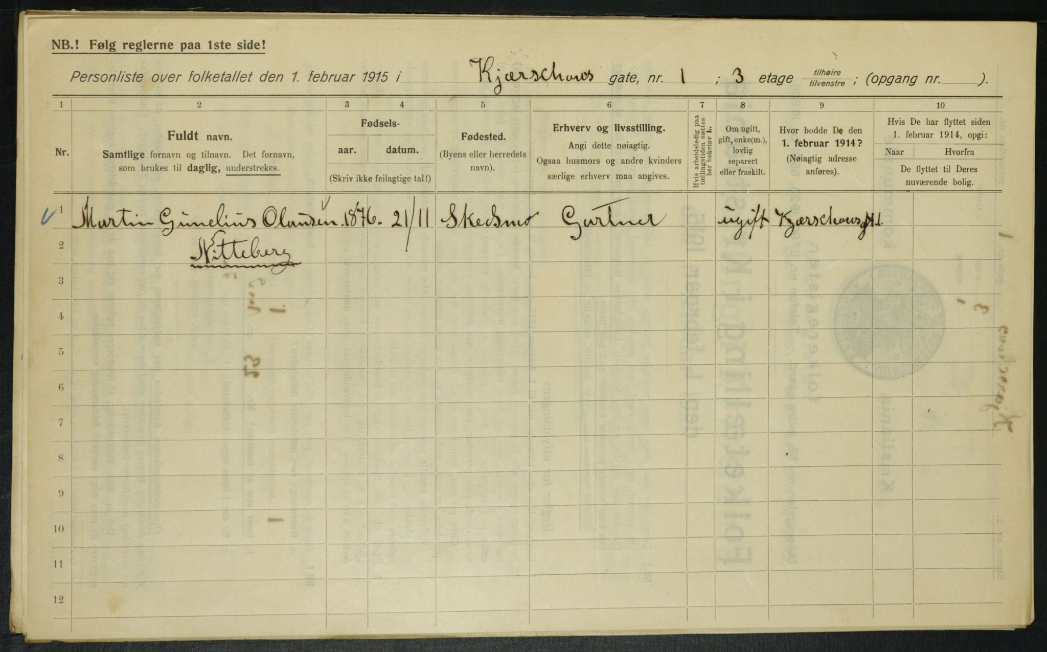 OBA, Municipal Census 1915 for Kristiania, 1915, p. 48925