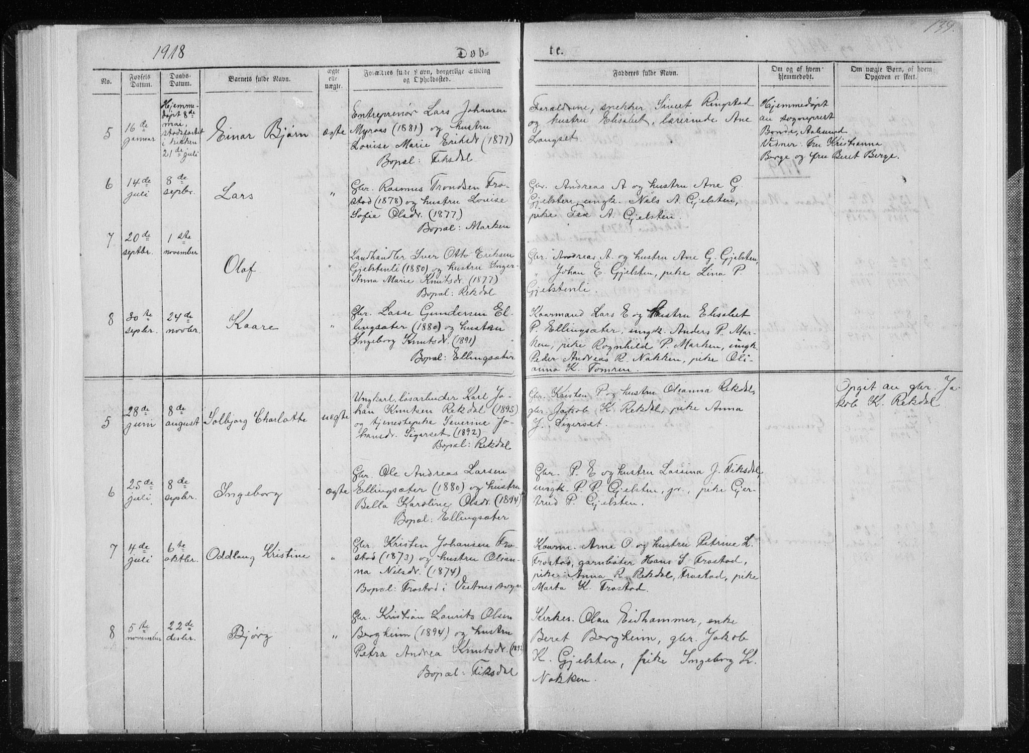 Ministerialprotokoller, klokkerbøker og fødselsregistre - Møre og Romsdal, AV/SAT-A-1454/540/L0541: Parish register (copy) no. 540C01, 1867-1920, p. 139