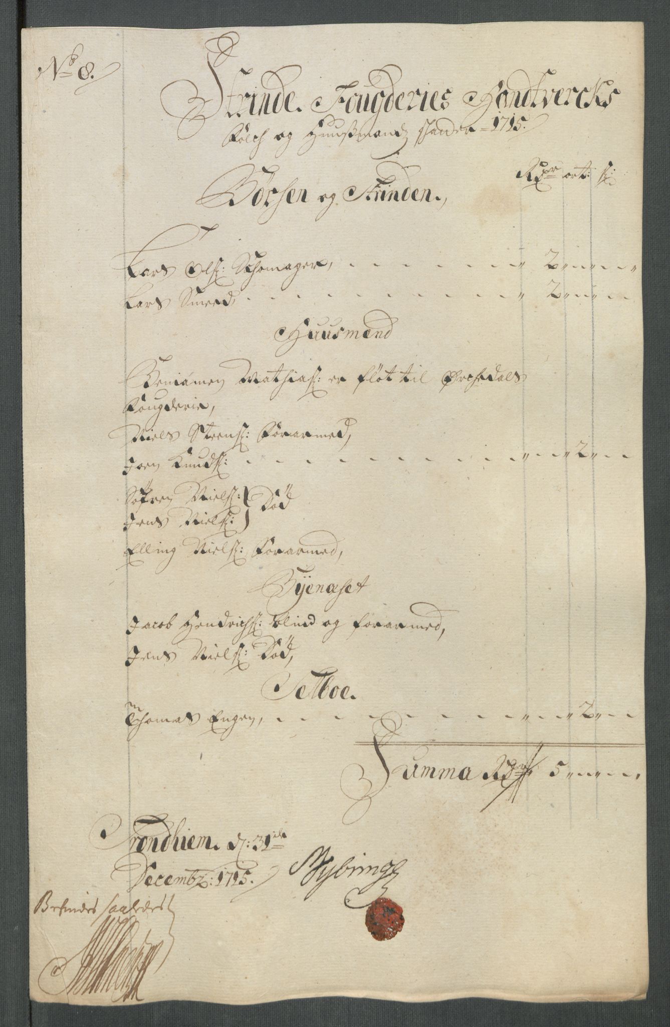 Rentekammeret inntil 1814, Reviderte regnskaper, Fogderegnskap, AV/RA-EA-4092/R61/L4115: Fogderegnskap Strinda og Selbu, 1715-1716, p. 100