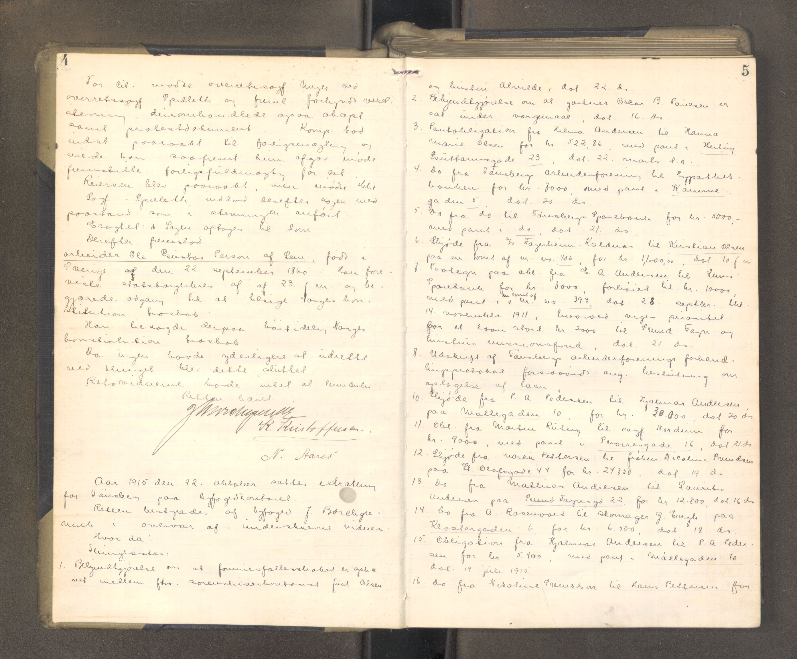 Tønsberg byfogd, AV/SAKO-A-224/F/Fa/L0041: Tingbok, 1915-1917, p. 4-5