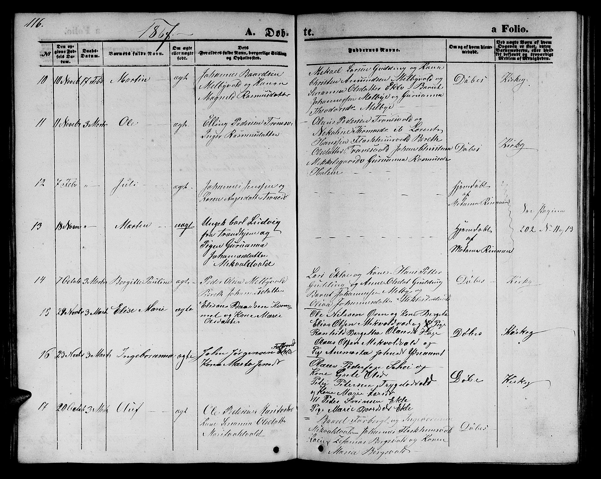 Ministerialprotokoller, klokkerbøker og fødselsregistre - Nord-Trøndelag, AV/SAT-A-1458/723/L0254: Parish register (copy) no. 723C02, 1858-1868, p. 116