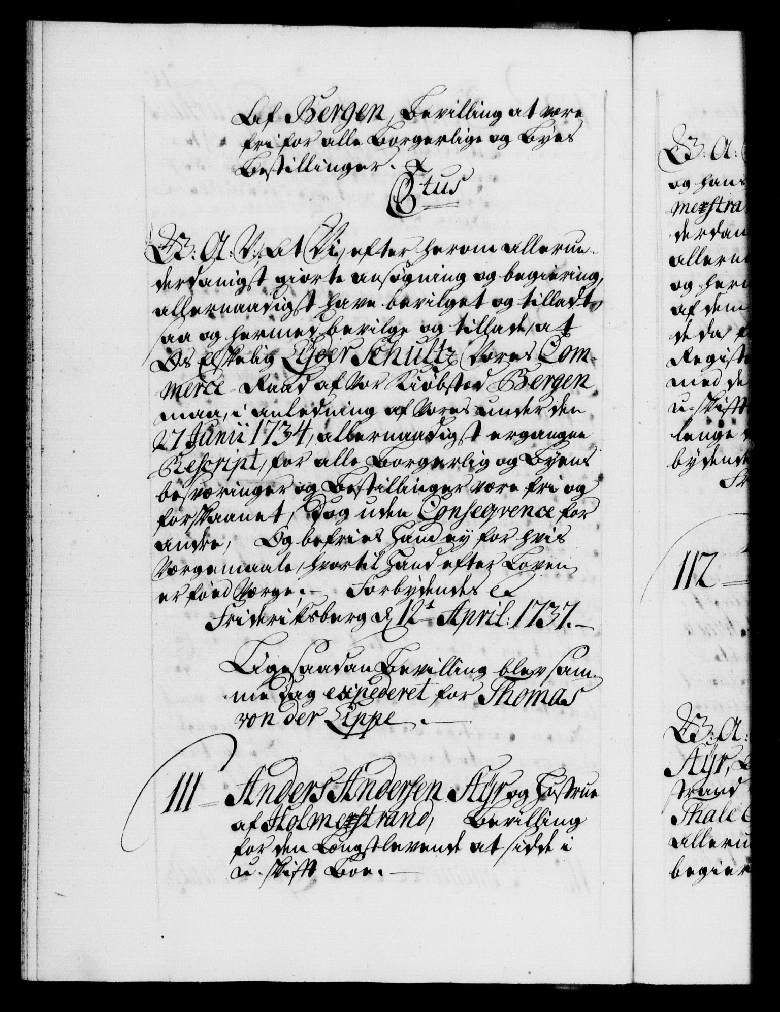 Danske Kanselli 1572-1799, AV/RA-EA-3023/F/Fc/Fca/Fcaa/L0030: Norske registre, 1737-1738, p. 70b