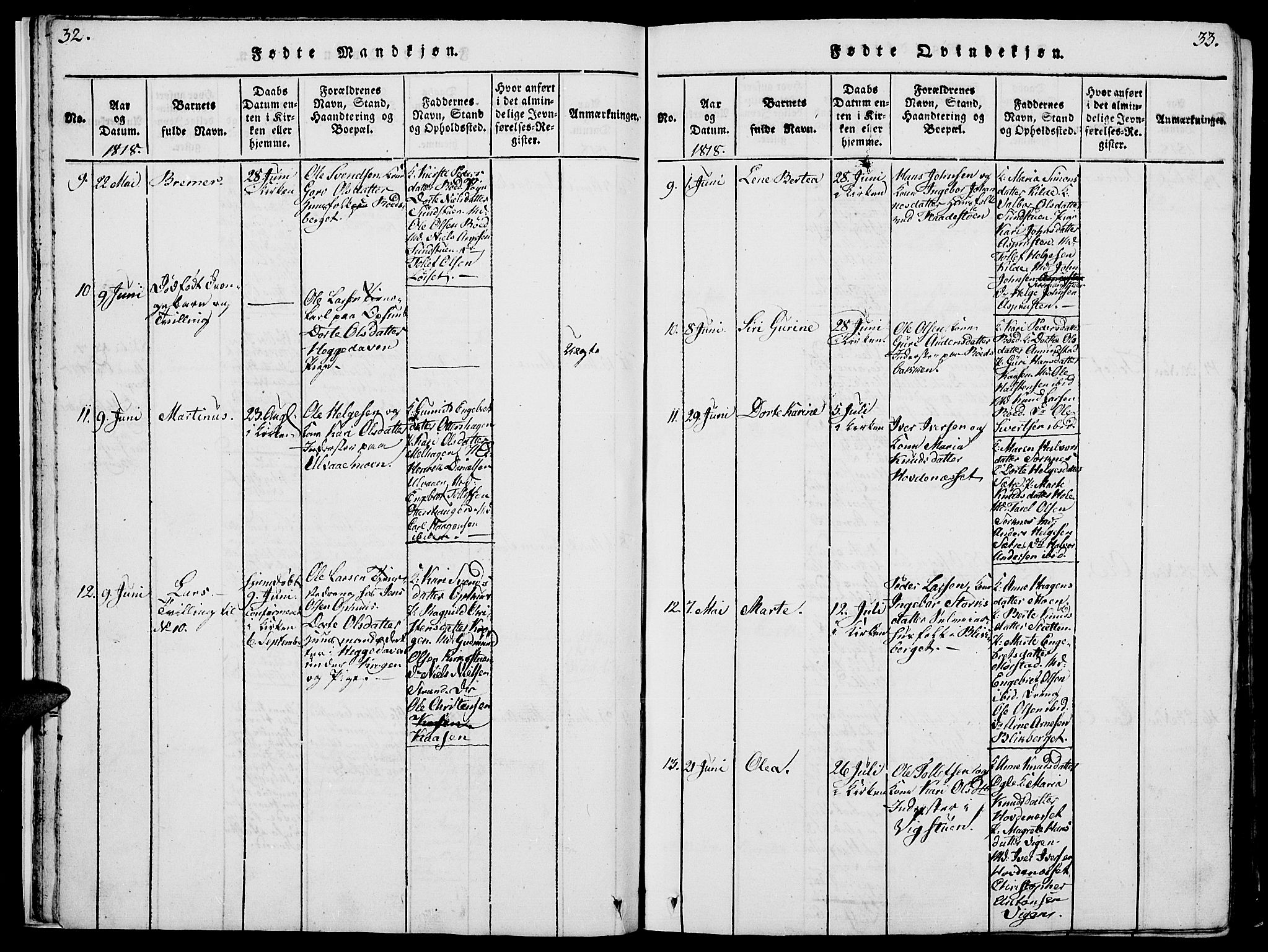 Åmot prestekontor, Hedmark, AV/SAH-PREST-056/H/Ha/Hab/L0001: Parish register (copy) no. 1, 1815-1847, p. 32-33