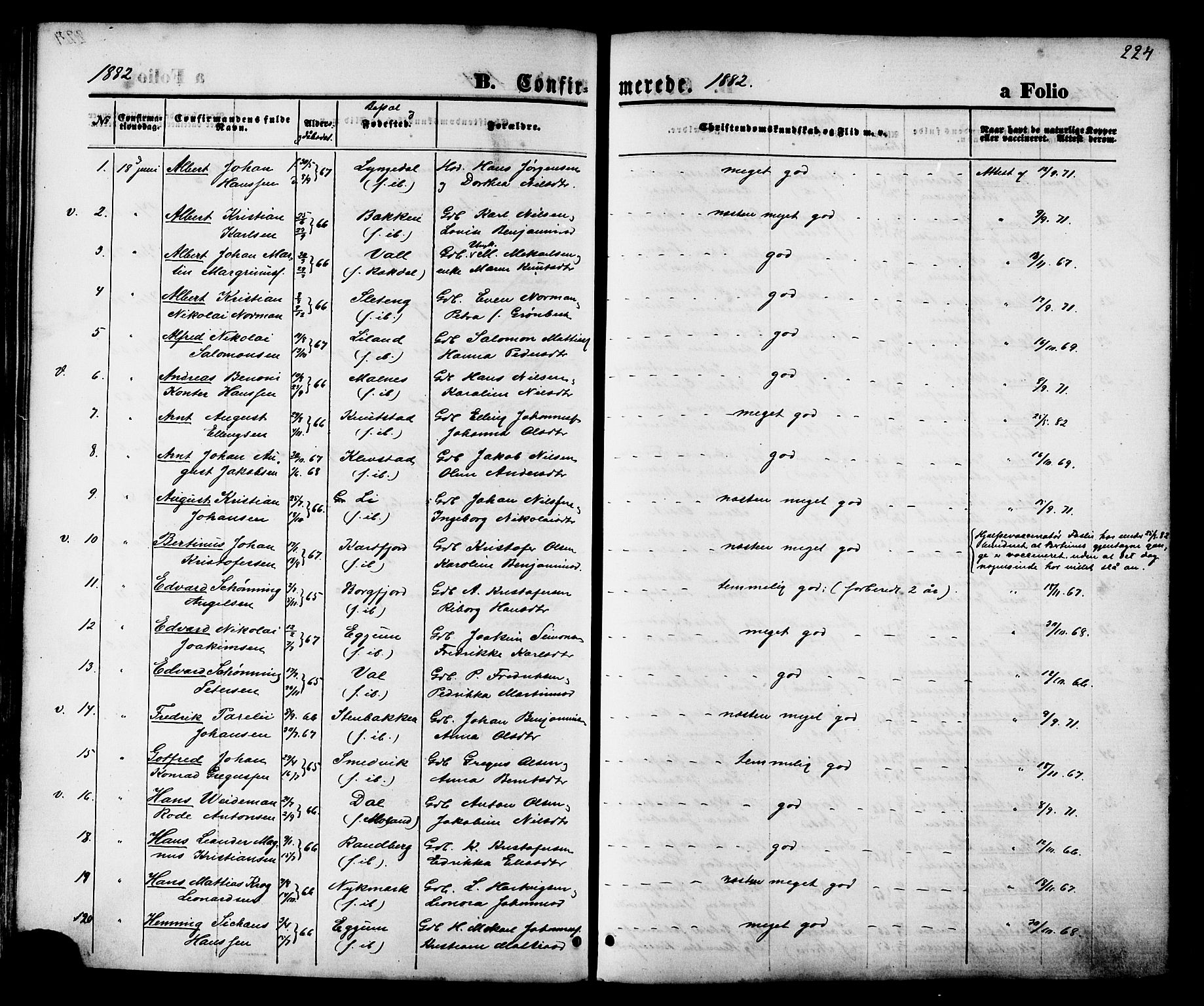 Ministerialprotokoller, klokkerbøker og fødselsregistre - Nordland, SAT/A-1459/880/L1132: Parish register (official) no. 880A06, 1869-1887, p. 224