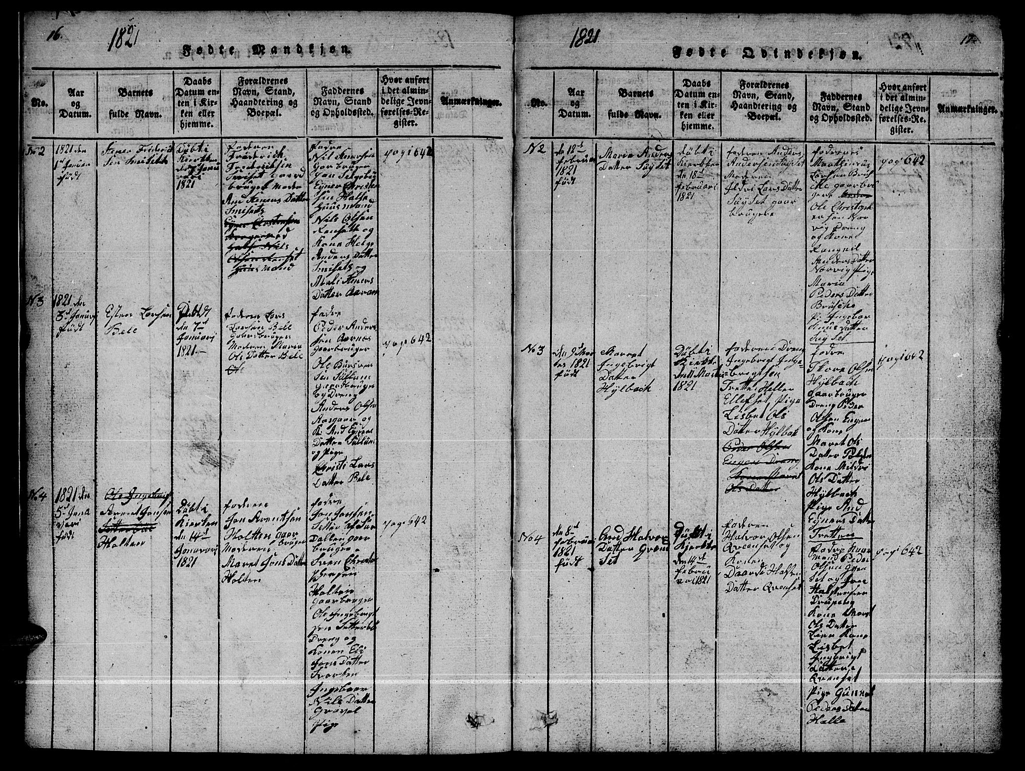 Ministerialprotokoller, klokkerbøker og fødselsregistre - Møre og Romsdal, AV/SAT-A-1454/592/L1031: Parish register (copy) no. 592C01, 1820-1833, p. 16-17