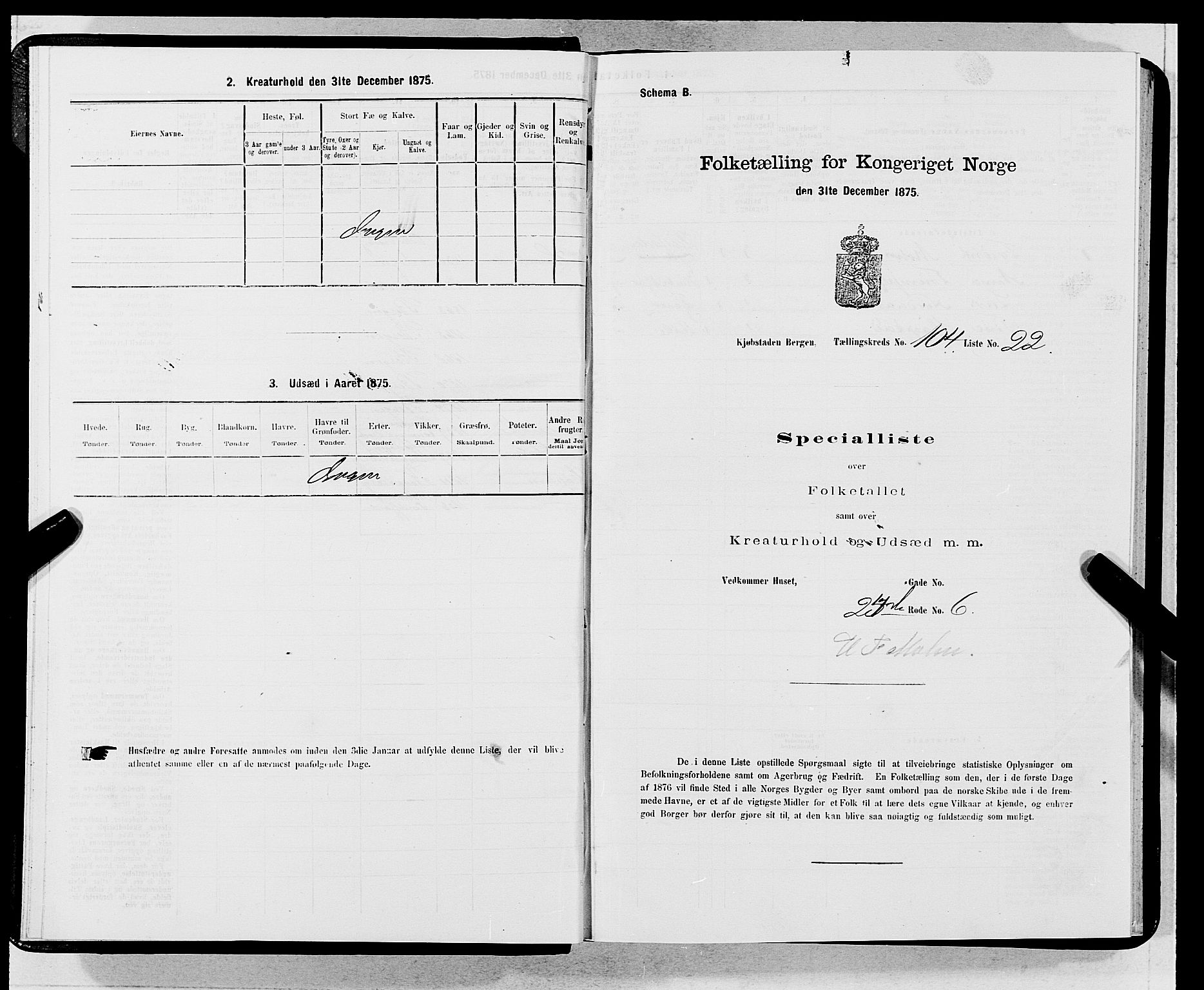 SAB, 1875 census for 1301 Bergen, 1875, p. 5692