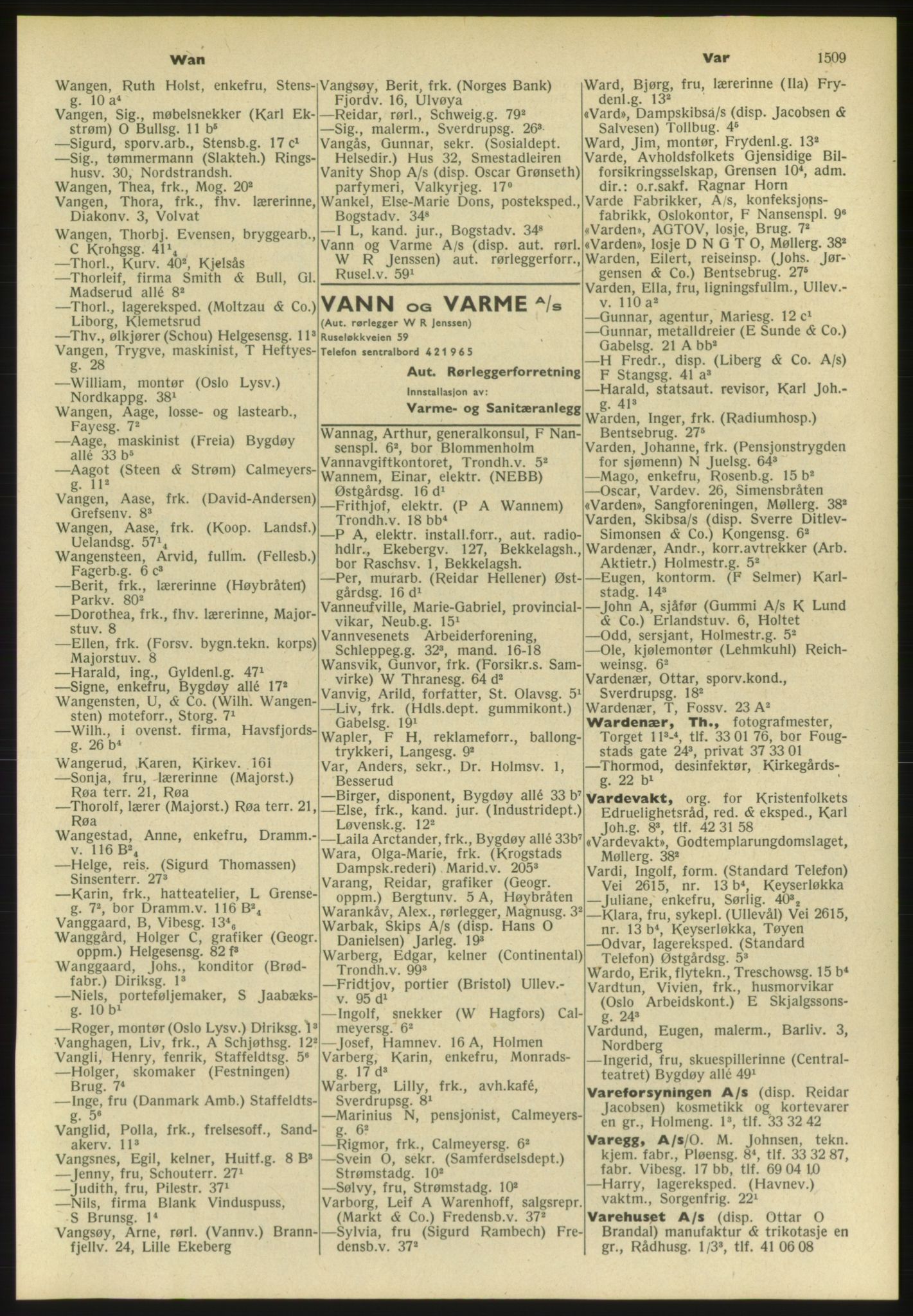 Kristiania/Oslo adressebok, PUBL/-, 1952, p. 1509