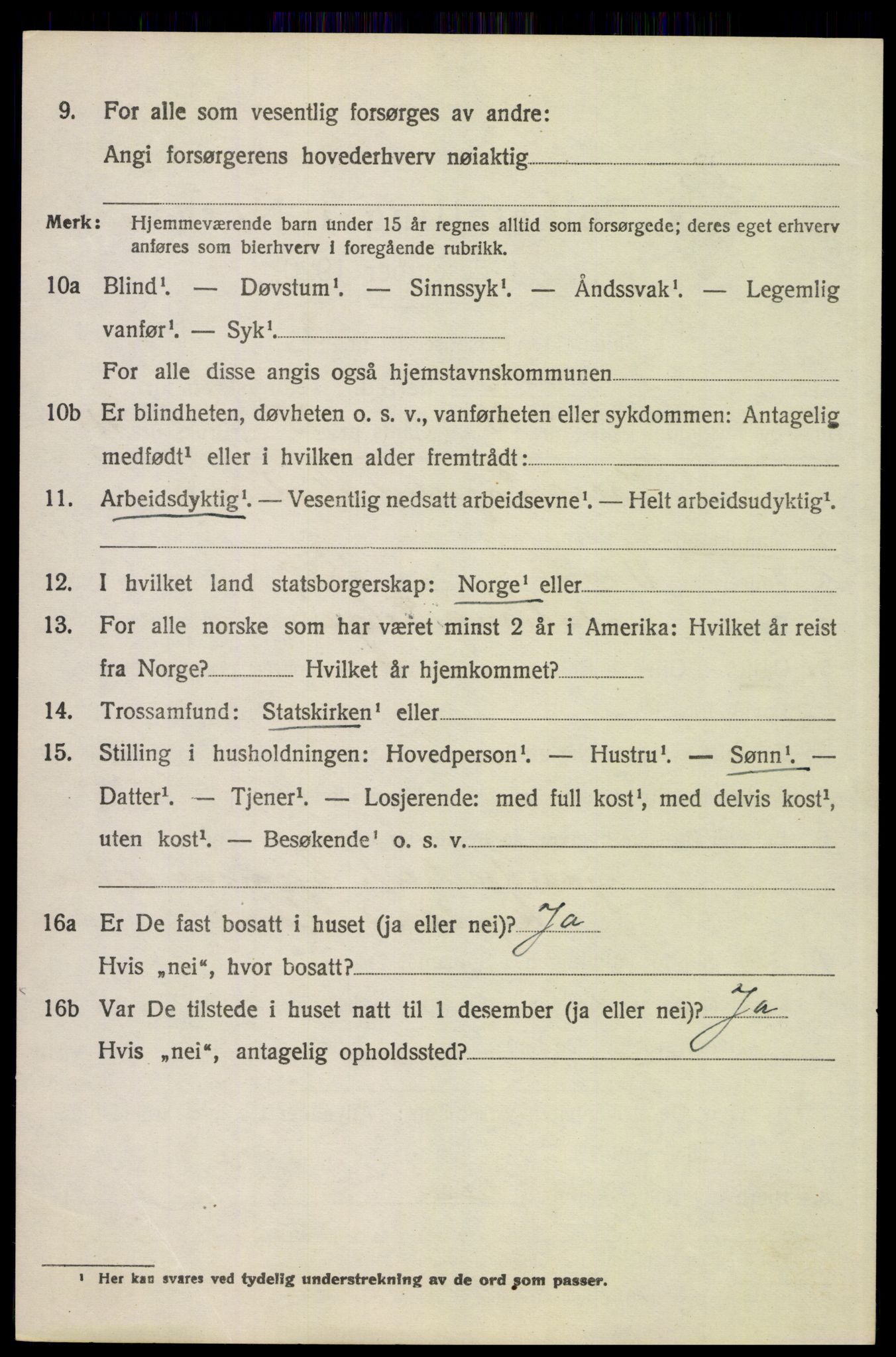 SAH, 1920 census for Tolga, 1920, p. 2032