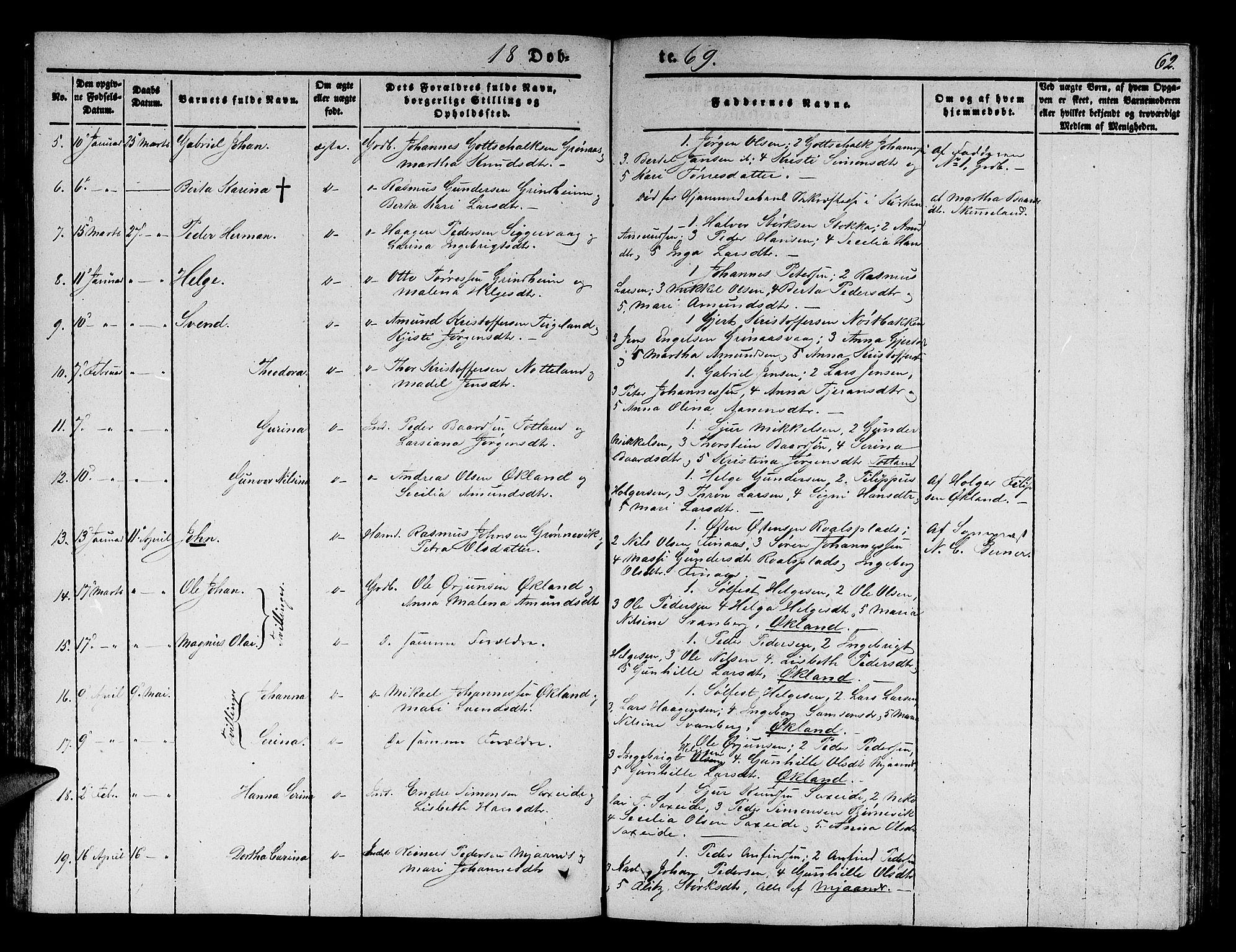 Finnås sokneprestembete, SAB/A-99925/H/Ha/Hab/Haba/L0001: Parish register (copy) no. A 1, 1851-1873, p. 62