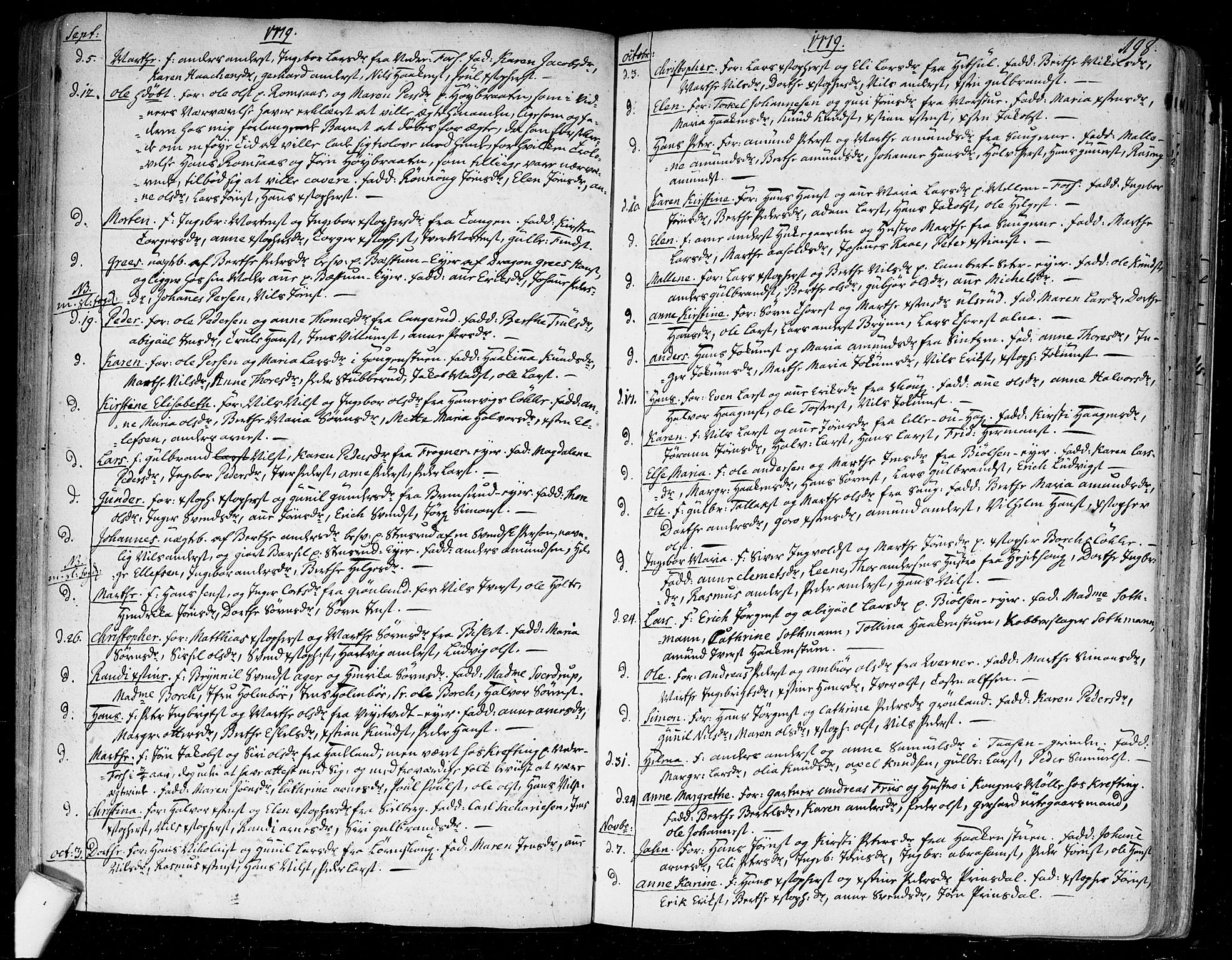 Aker prestekontor kirkebøker, SAO/A-10861/F/L0009: Parish register (official) no. 9, 1765-1785, p. 198