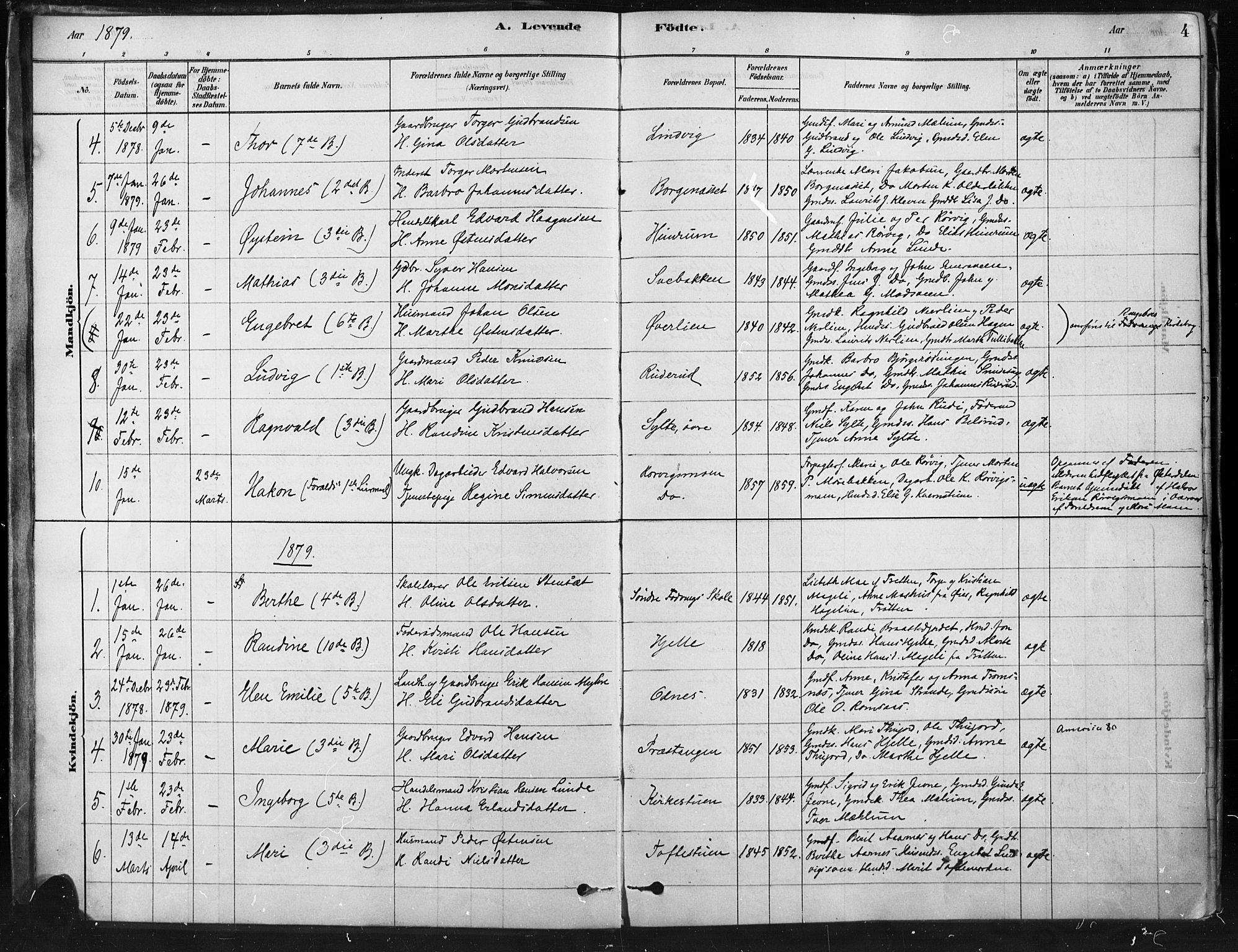 Ringebu prestekontor, SAH/PREST-082/H/Ha/Haa/L0009: Parish register (official) no. 9, 1878-1898, p. 4