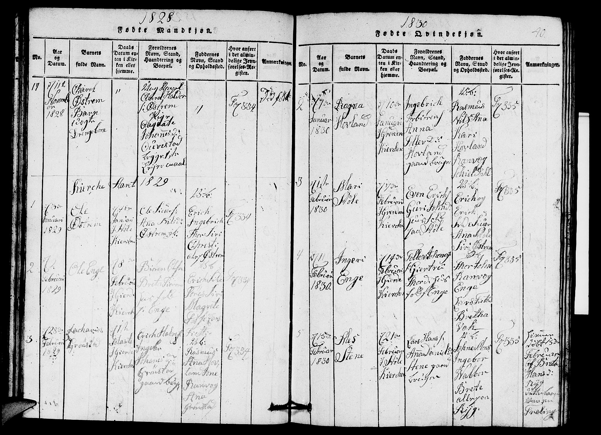 Etne sokneprestembete, AV/SAB-A-75001/H/Hab: Parish register (copy) no. A 1, 1815-1849, p. 40
