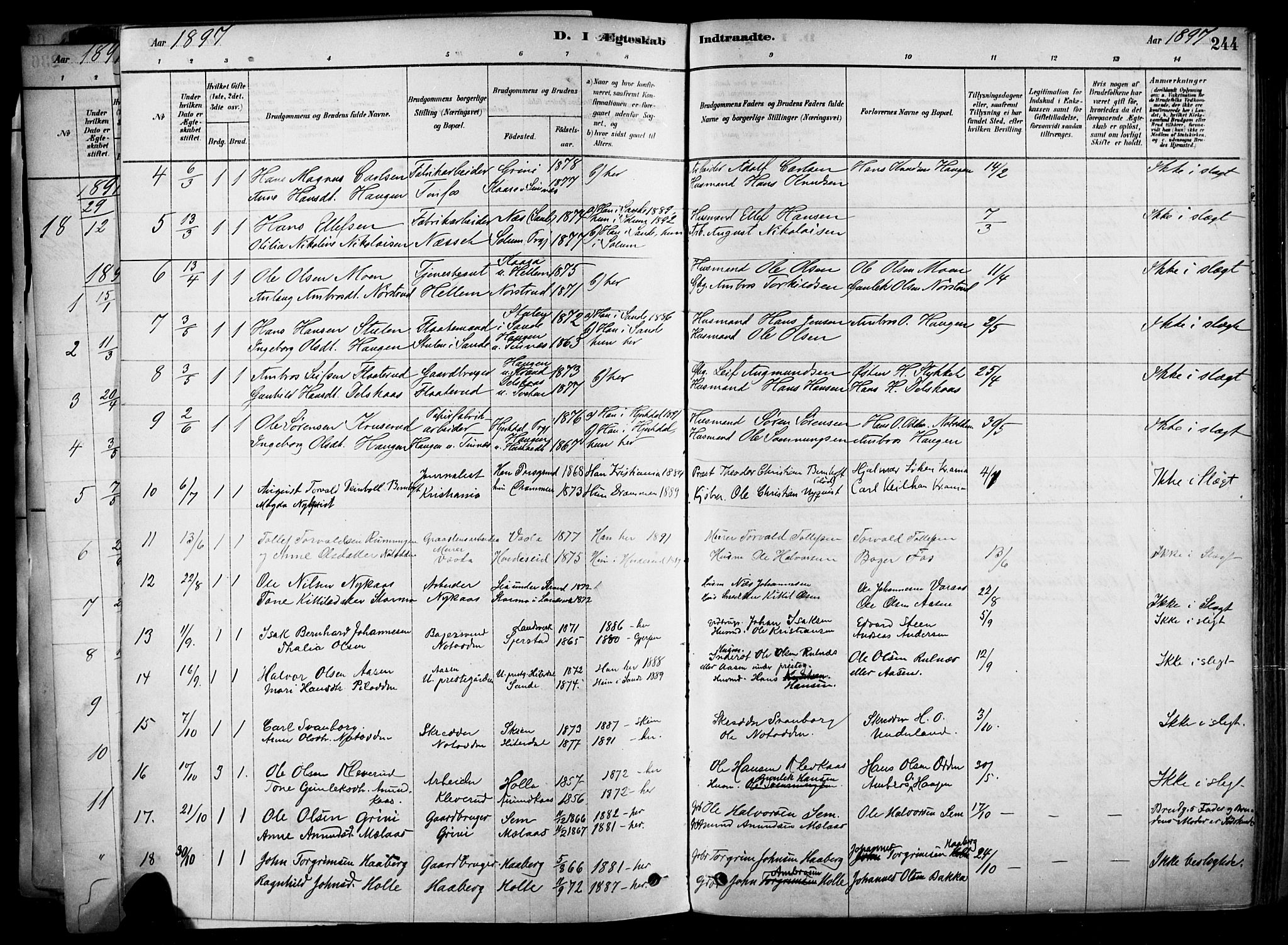 Heddal kirkebøker, SAKO/A-268/F/Fa/L0008: Parish register (official) no. I 8, 1878-1903, p. 244