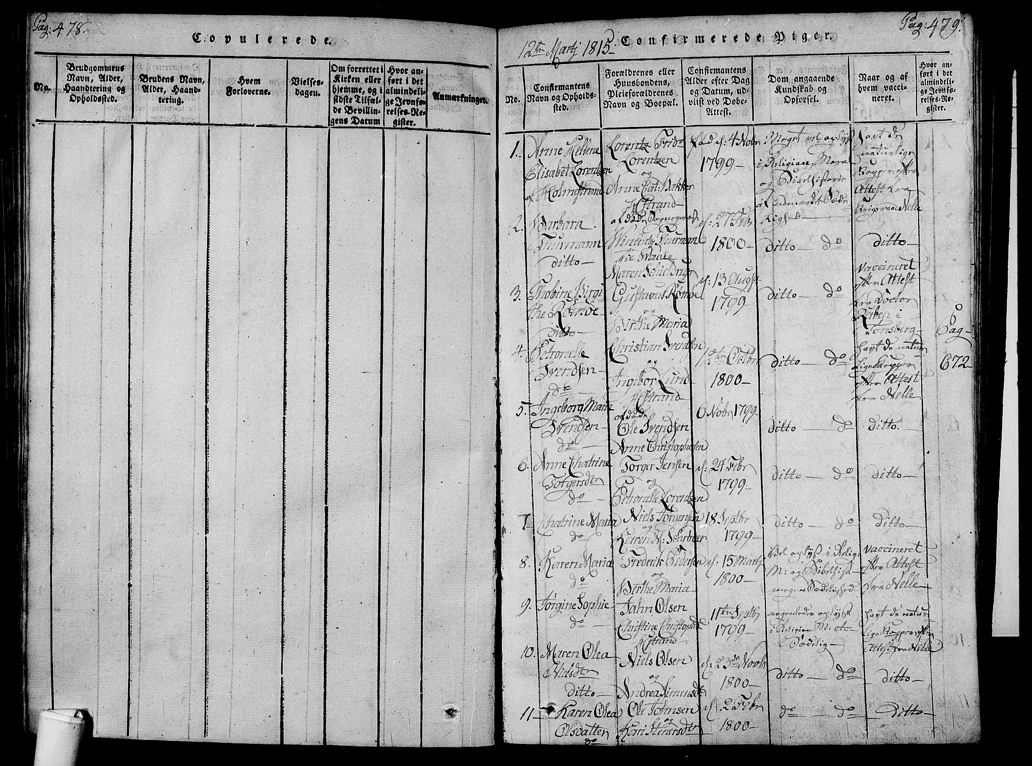 Holmestrand kirkebøker, SAKO/A-346/F/Fa/L0001: Parish register (official) no. 1, 1814-1840, p. 478-479