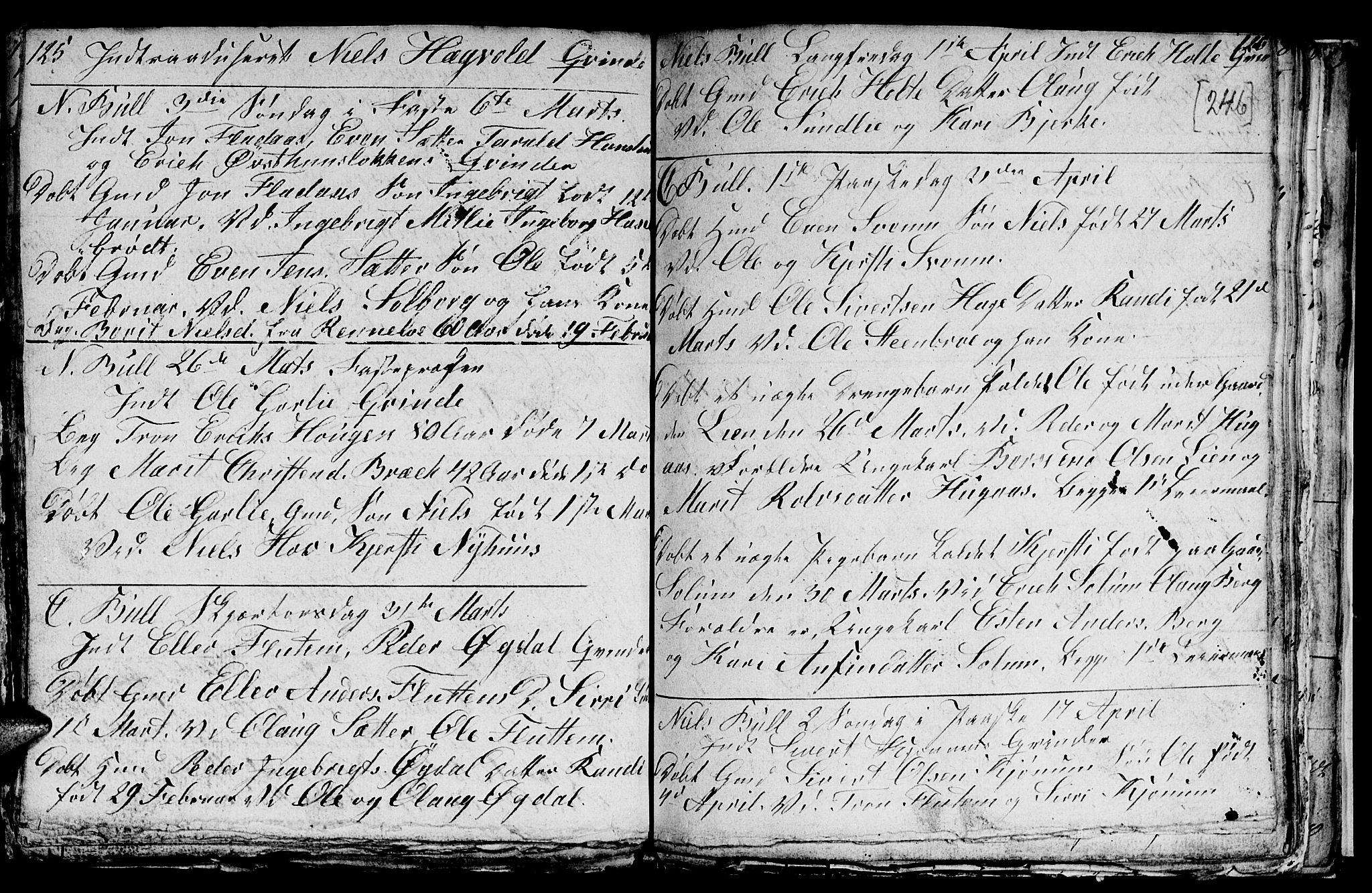 Ministerialprotokoller, klokkerbøker og fødselsregistre - Sør-Trøndelag, SAT/A-1456/689/L1042: Parish register (copy) no. 689C01, 1812-1841, p. 245-246