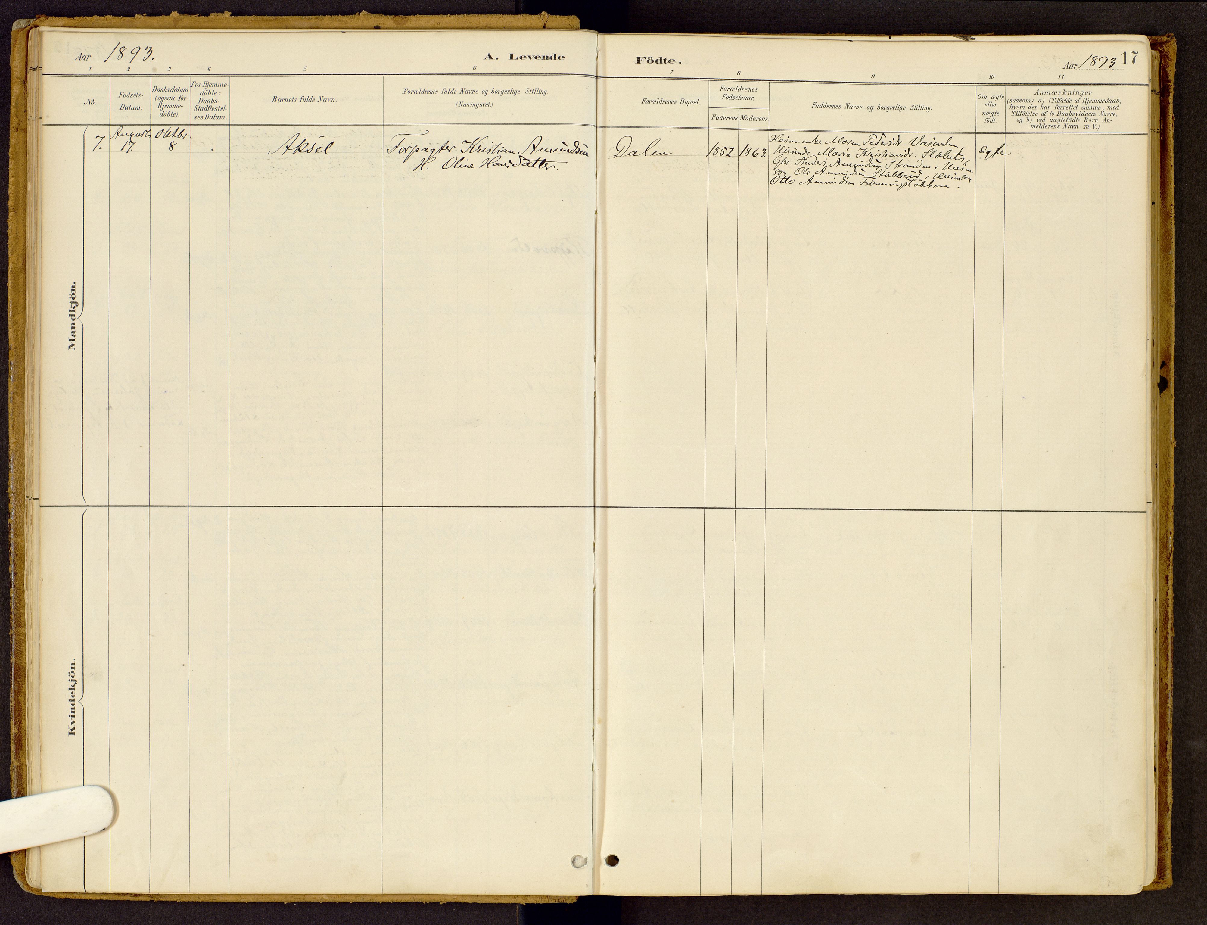 Vestre Gausdal prestekontor, AV/SAH-PREST-094/H/Ha/Haa/L0002: Parish register (official) no. 2, 1887-1918, p. 17