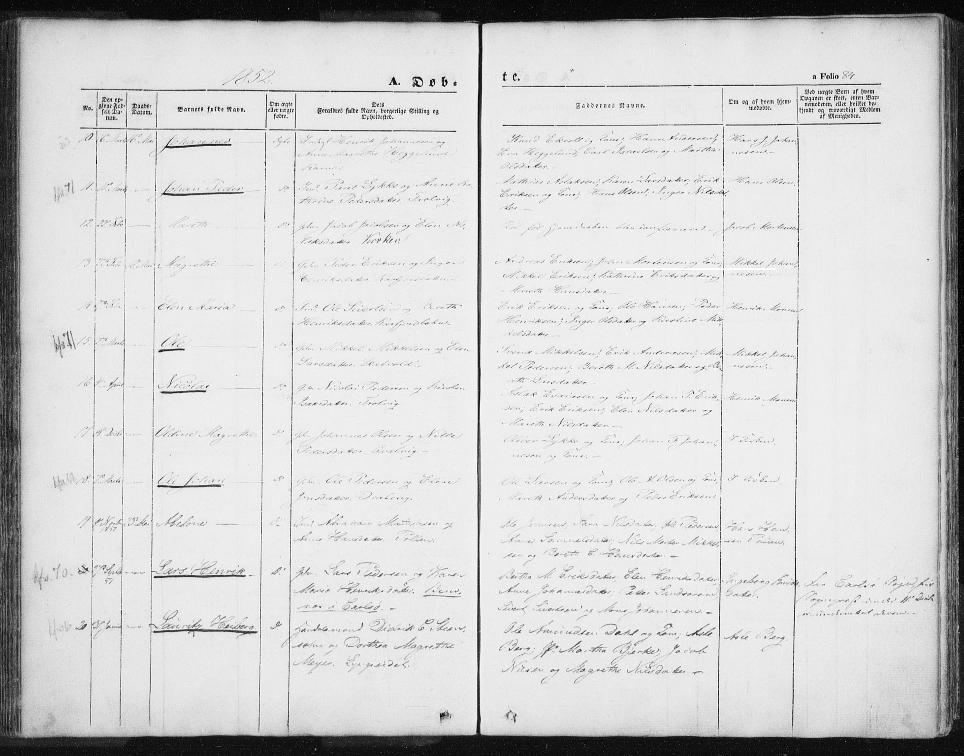 Lyngen sokneprestembete, SATØ/S-1289/H/He/Hea/L0004kirke: Parish register (official) no. 4, 1839-1858, p. 84