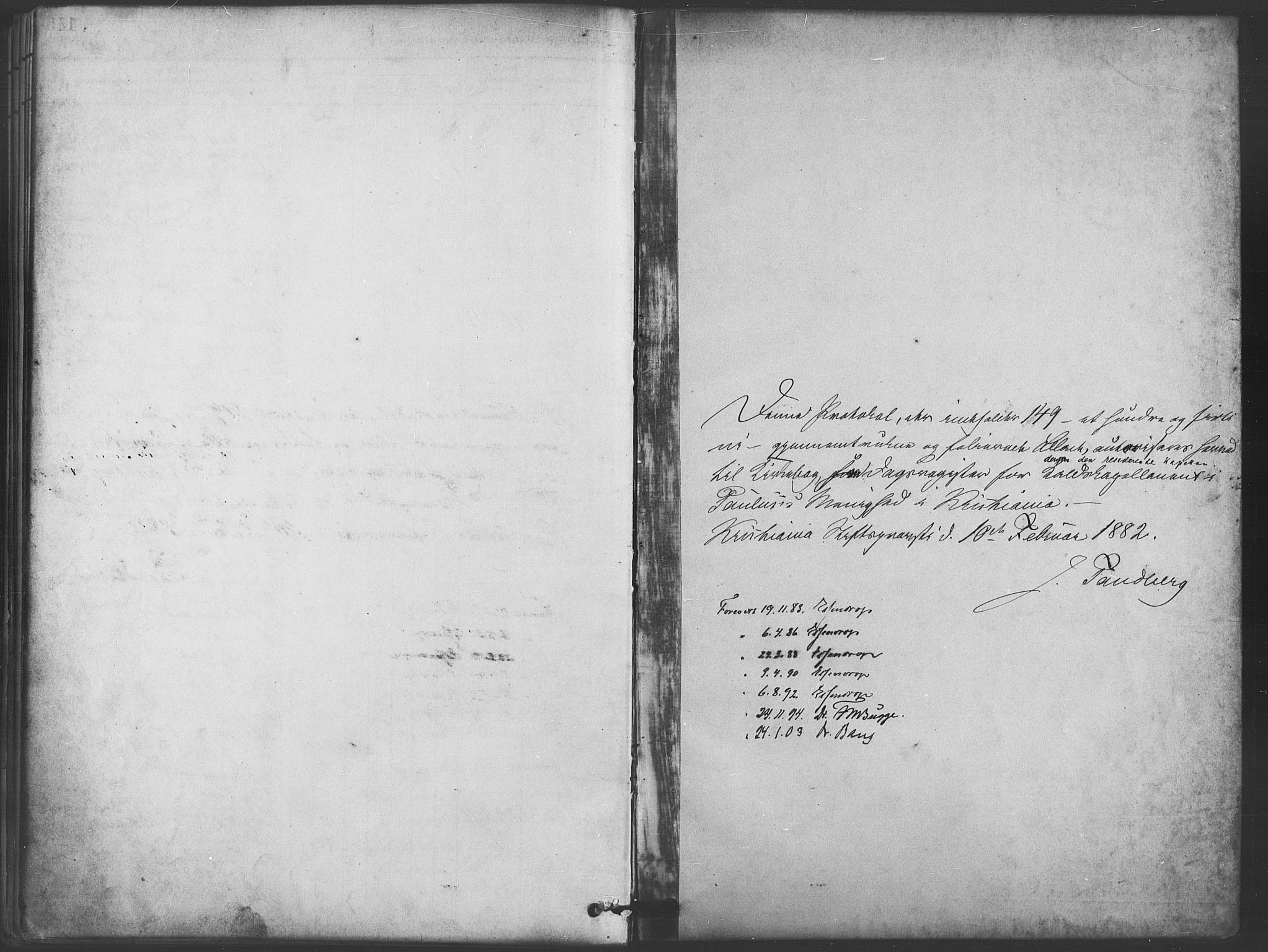 Paulus prestekontor Kirkebøker, AV/SAO-A-10871/I/Ib/L0001: Diary records no. II 1, 1882-1910