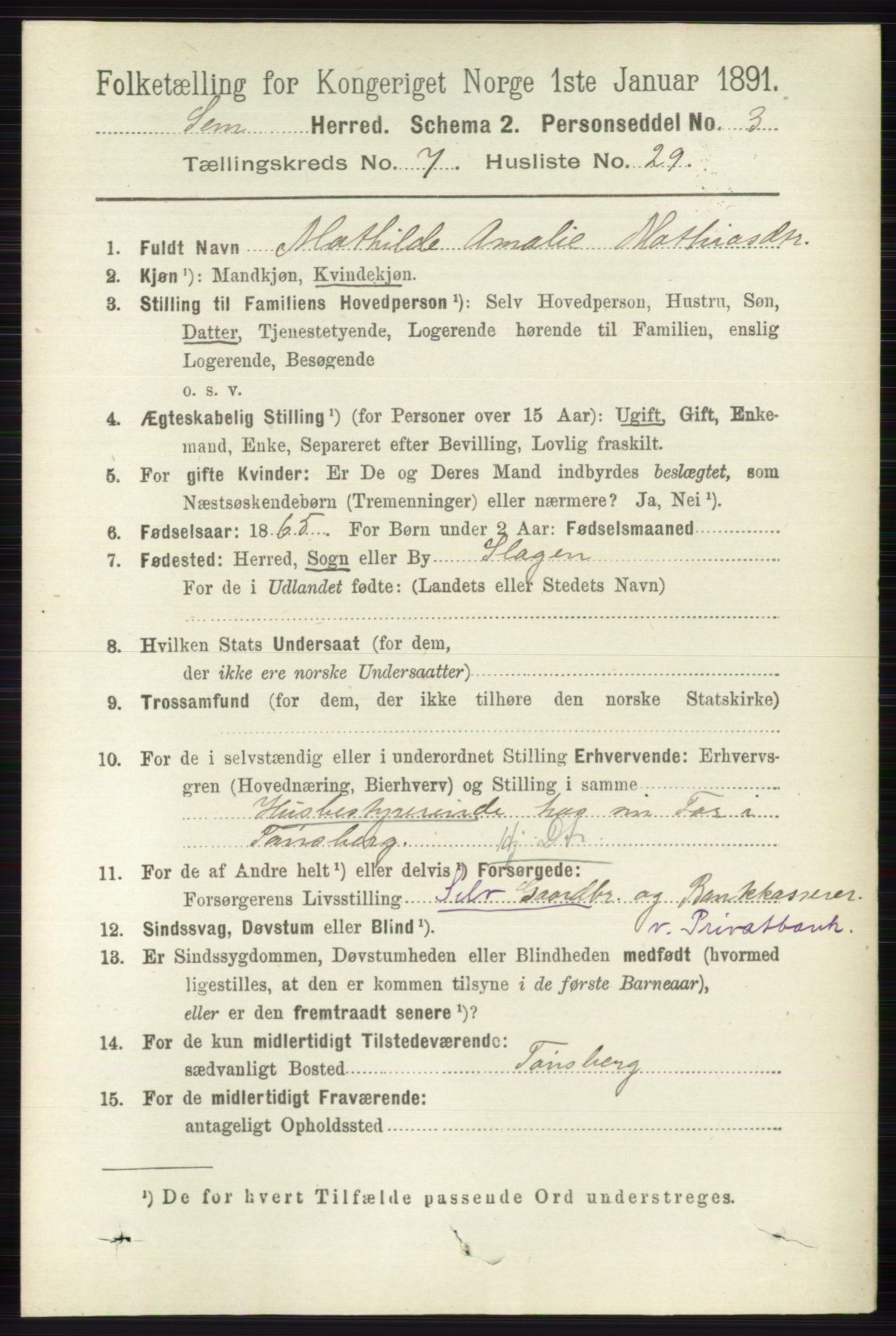 RA, 1891 census for 0721 Sem, 1891, p. 3408