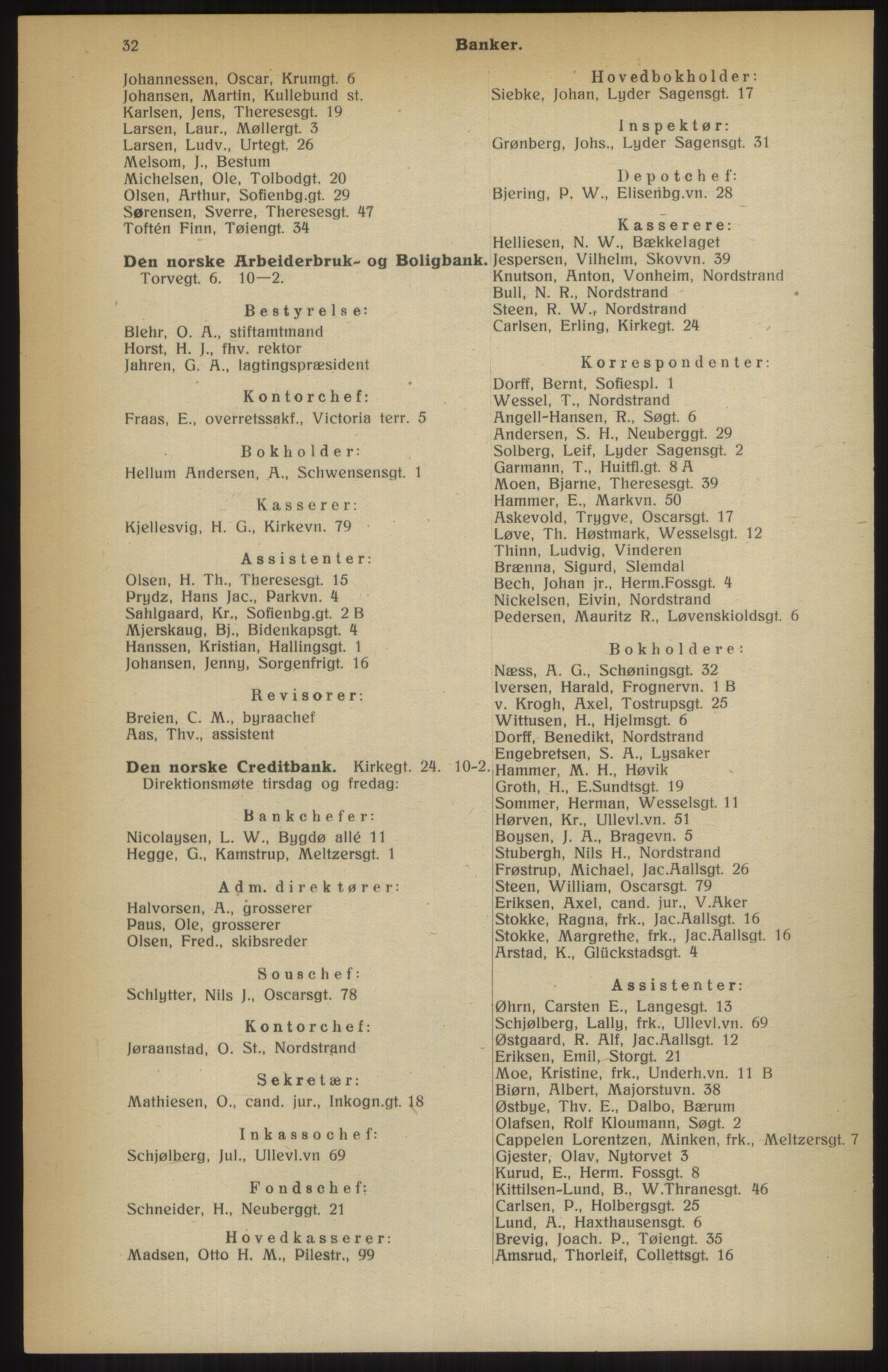 Kristiania/Oslo adressebok, PUBL/-, 1914, p. 32