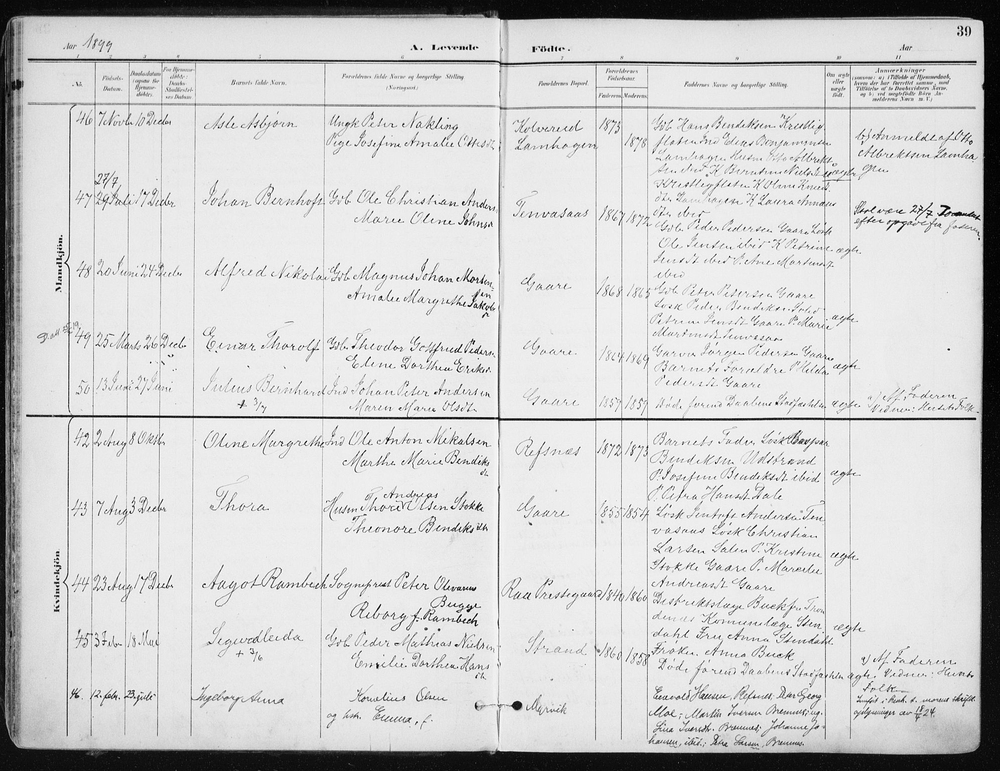 Kvæfjord sokneprestkontor, SATØ/S-1323/G/Ga/Gaa/L0006kirke: Parish register (official) no. 6, 1895-1914, p. 39