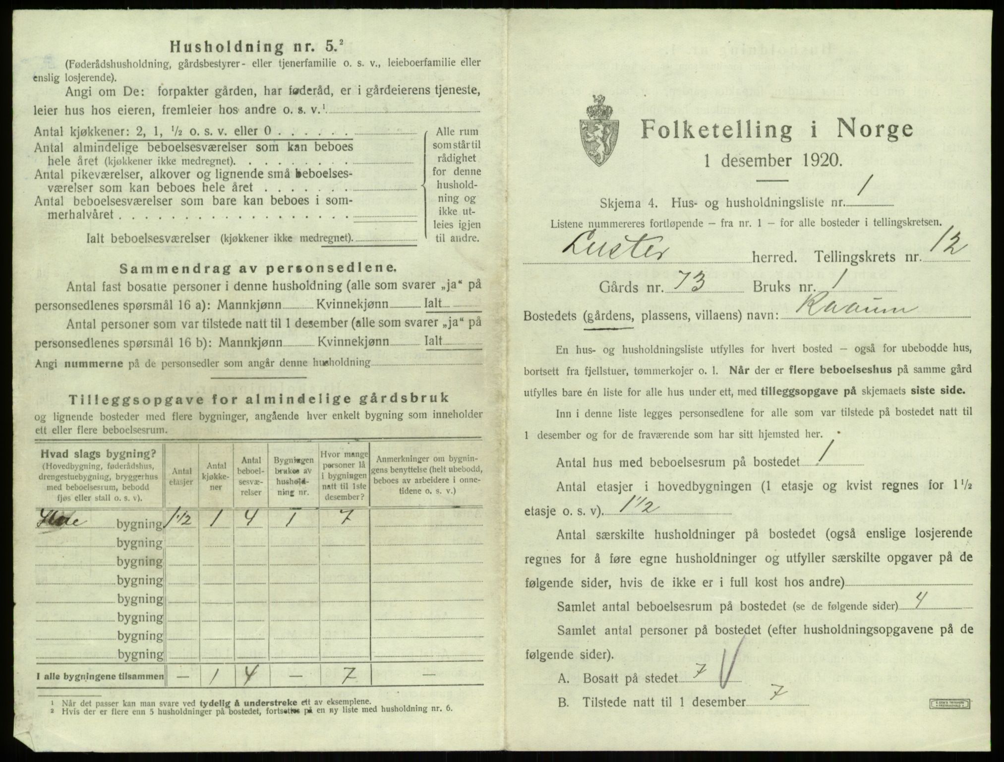 SAB, 1920 census for Luster, 1920, p. 1041