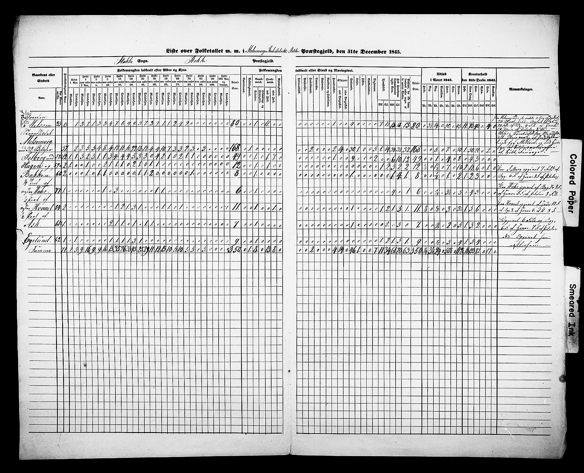 , Census 1845 for Stokke, 1845, p. 11